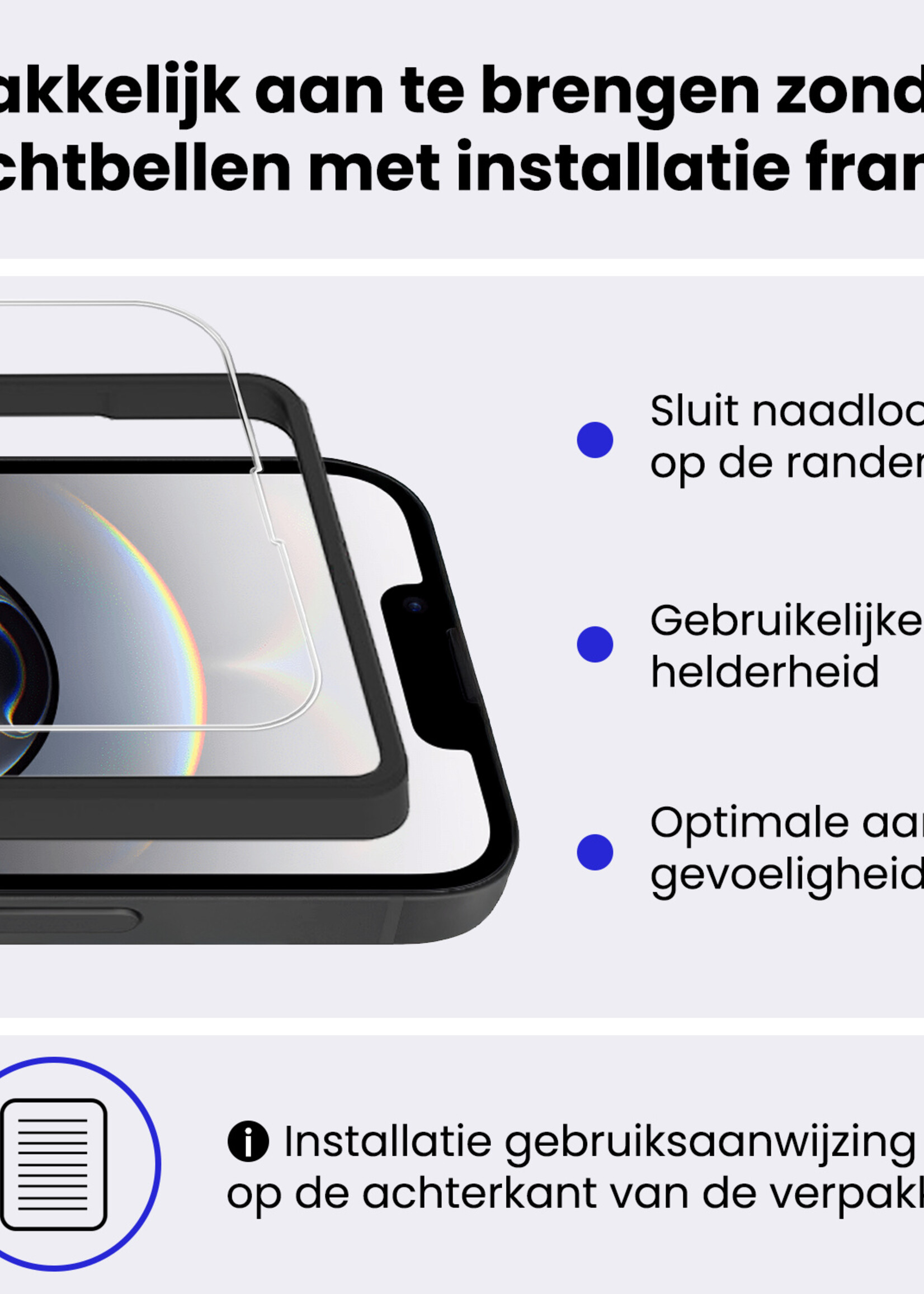BTH BTH iPhone 16E Screenprotector Met Installatieframe - 2 PACK