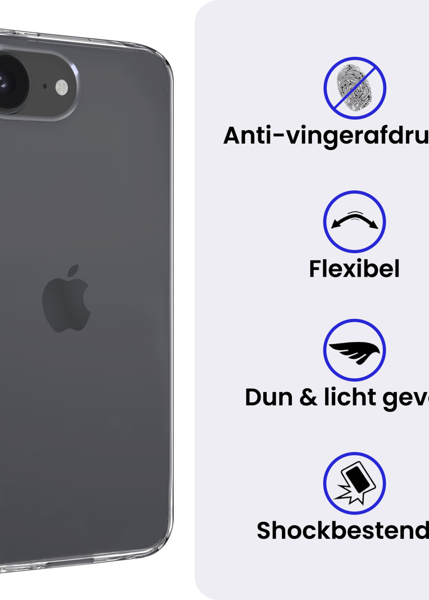 BTH BTH iPhone 16E Hoesje Siliconen - Transparant