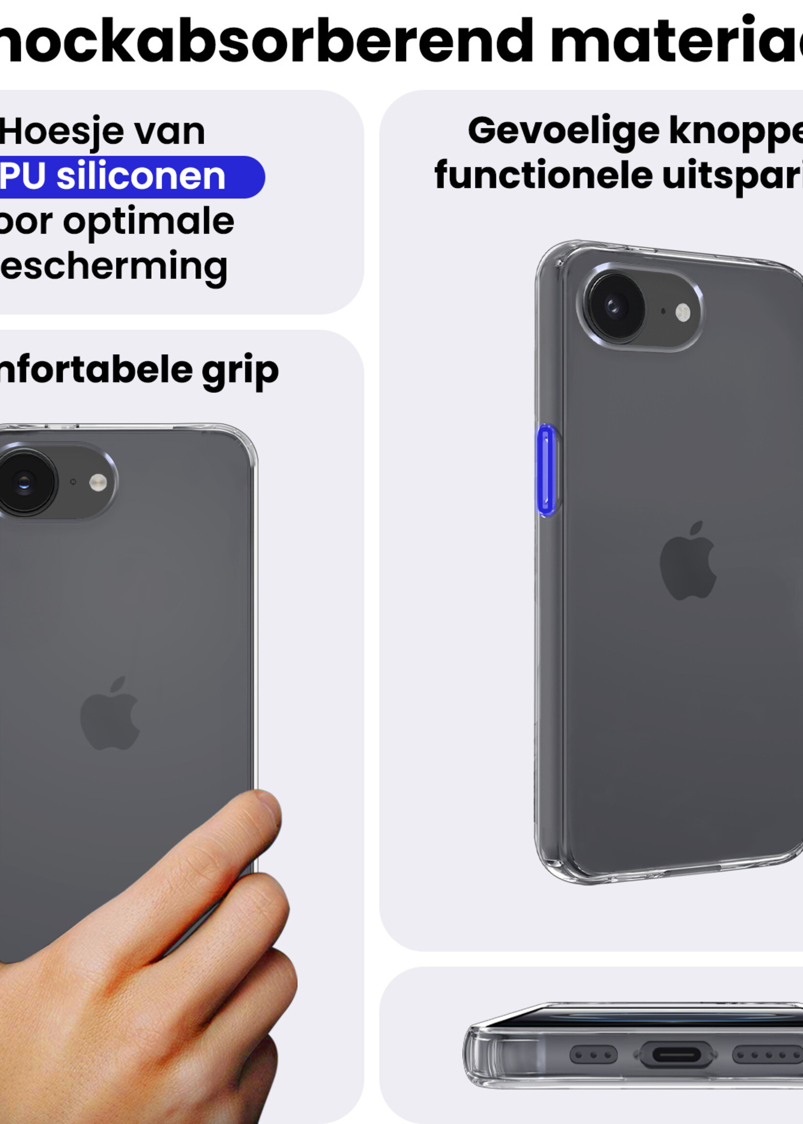 BTH BTH iPhone 16E Hoesje Siliconen - Transparant