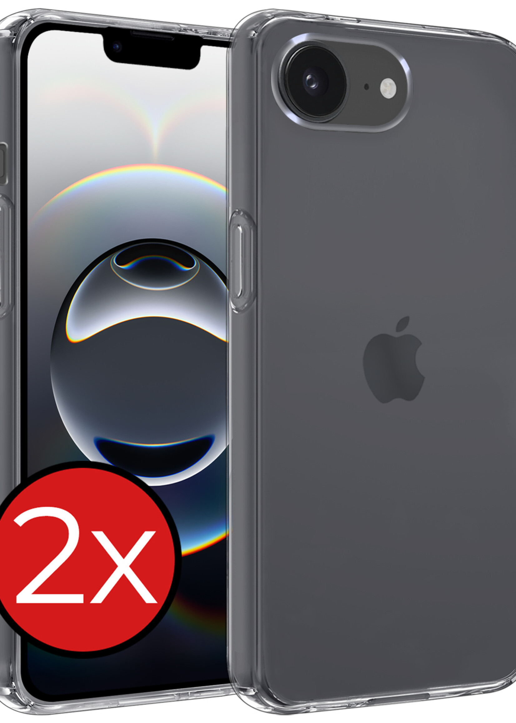 BTH BTH iPhone 16E Hoesje Siliconen - Transparant - 2 PACK