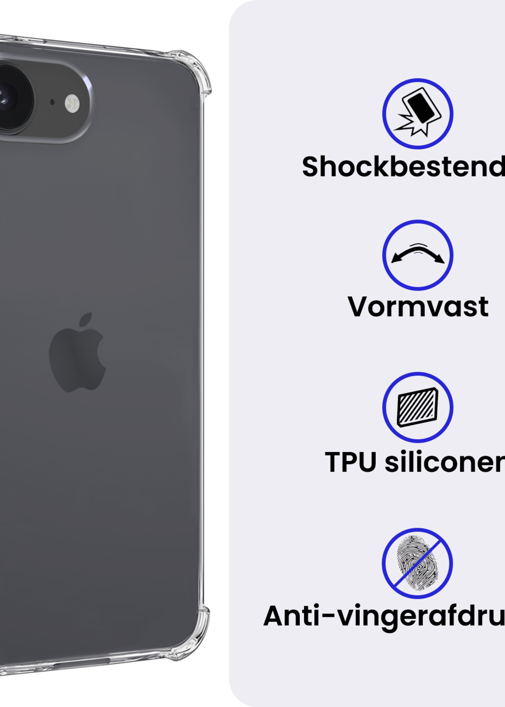 BTH BTH iPhone 16E Hoesje Shockproof - Transparant