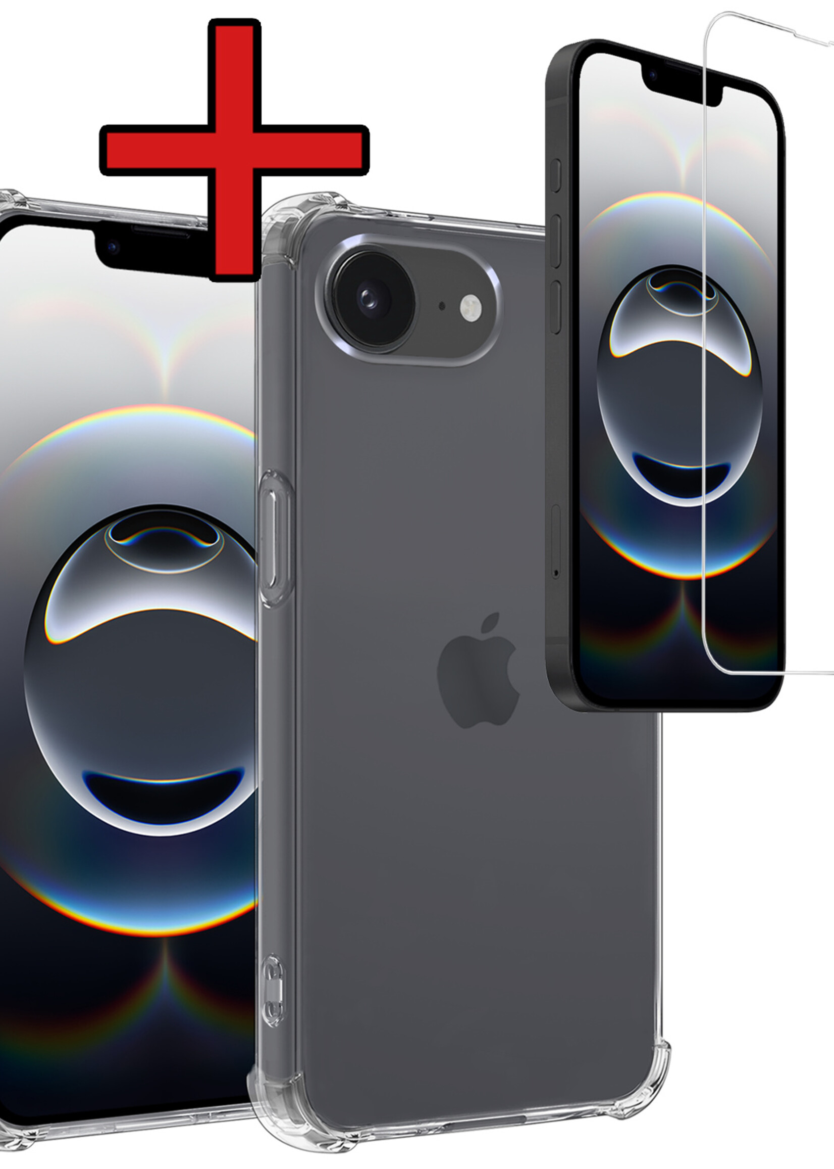 BTH BTH iPhone 16E Hoesje Shockproof Met Screenprotector Met Dichte Notch