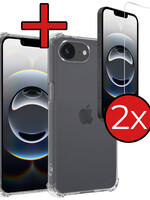 BTH BTH iPhone 16E Hoesje Shockproof Met 2x Screenprotector Met Dichte Notch