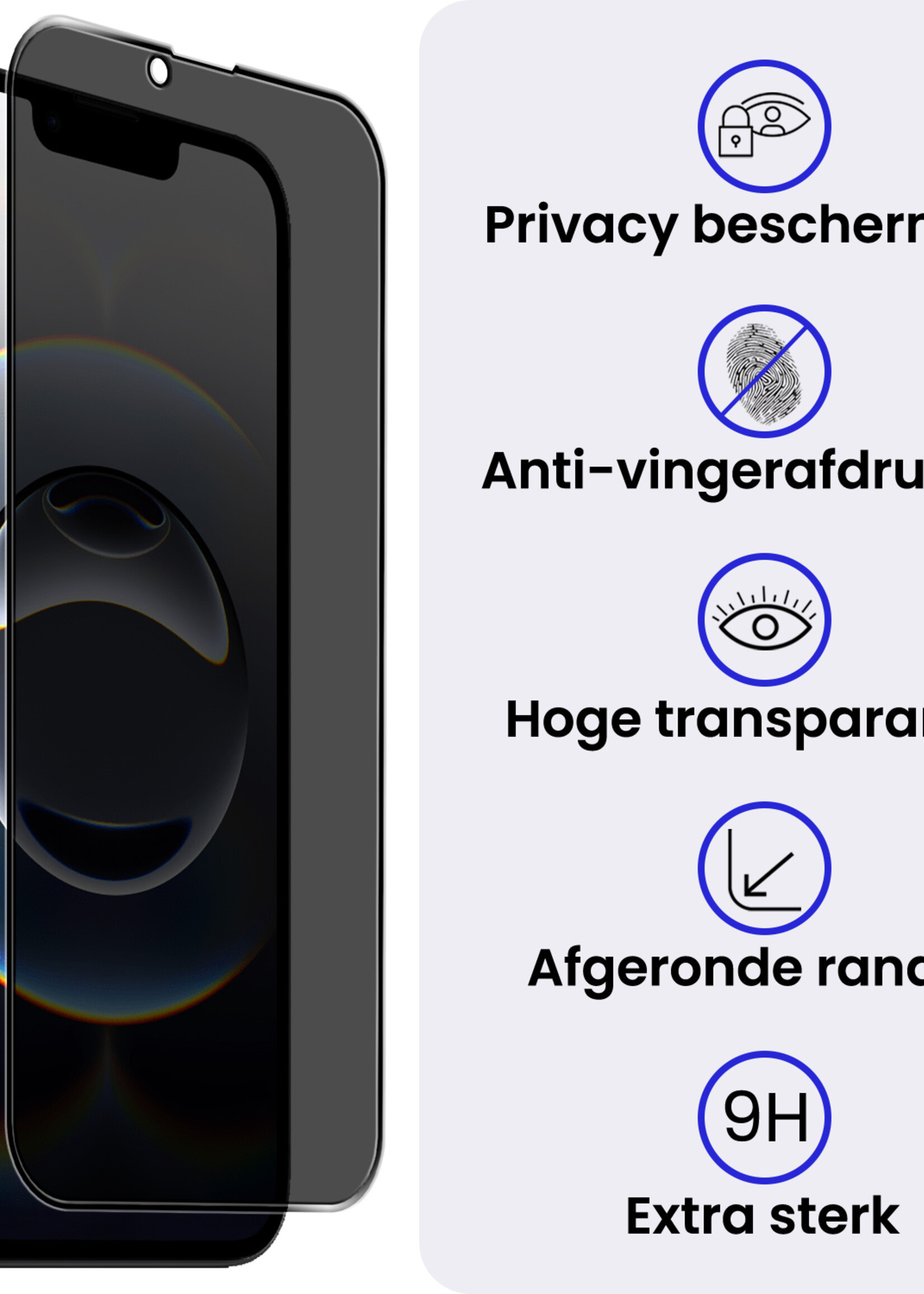 BTH BTH iPhone 16E Screenprotector Glas Privacy - 2 PACK