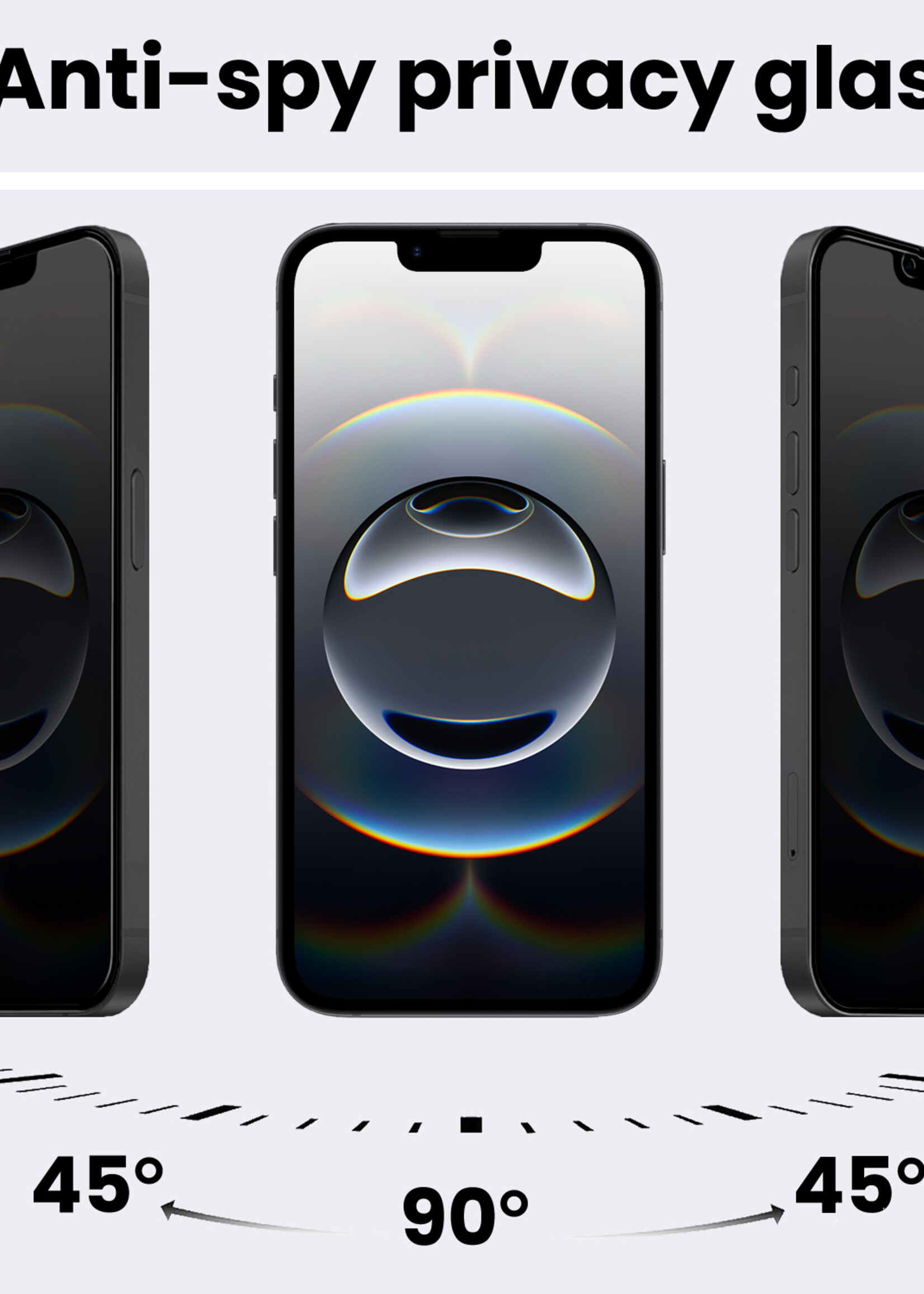 BTH BTH iPhone 16E Screenprotector Glas Privacy - 2 PACK