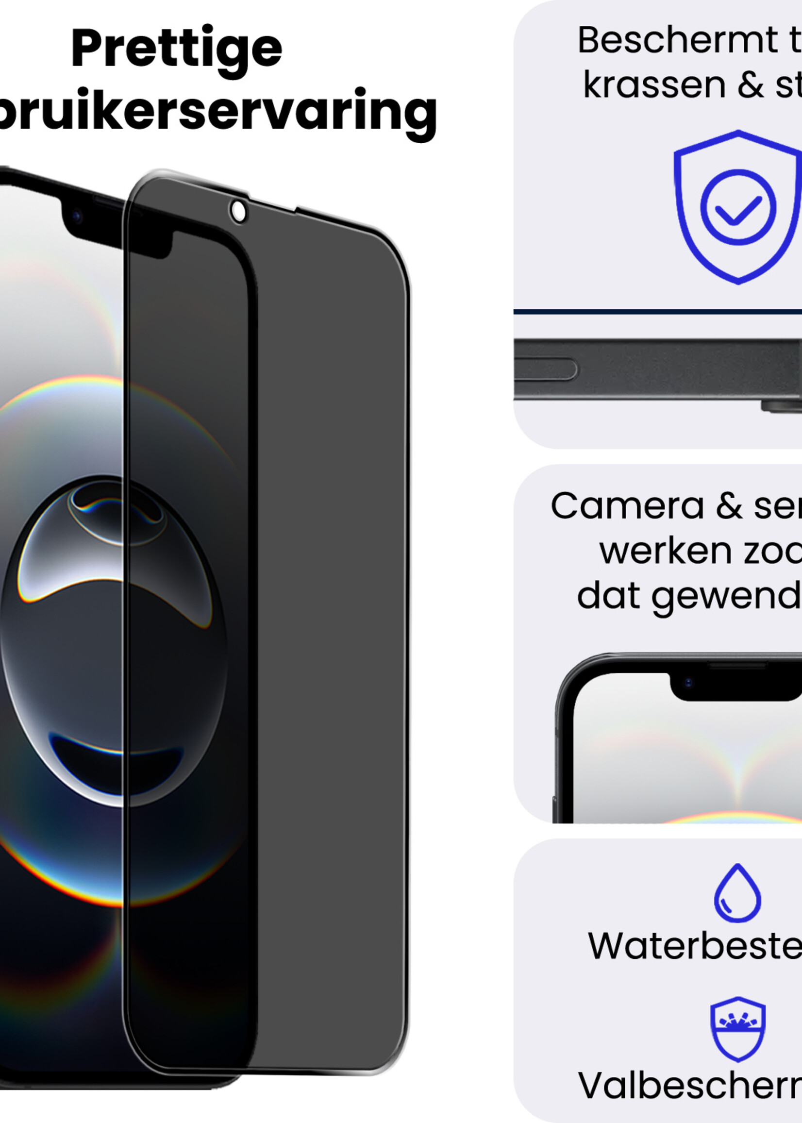 BTH BTH iPhone 16E Screenprotector Glas Privacy - 2 PACK