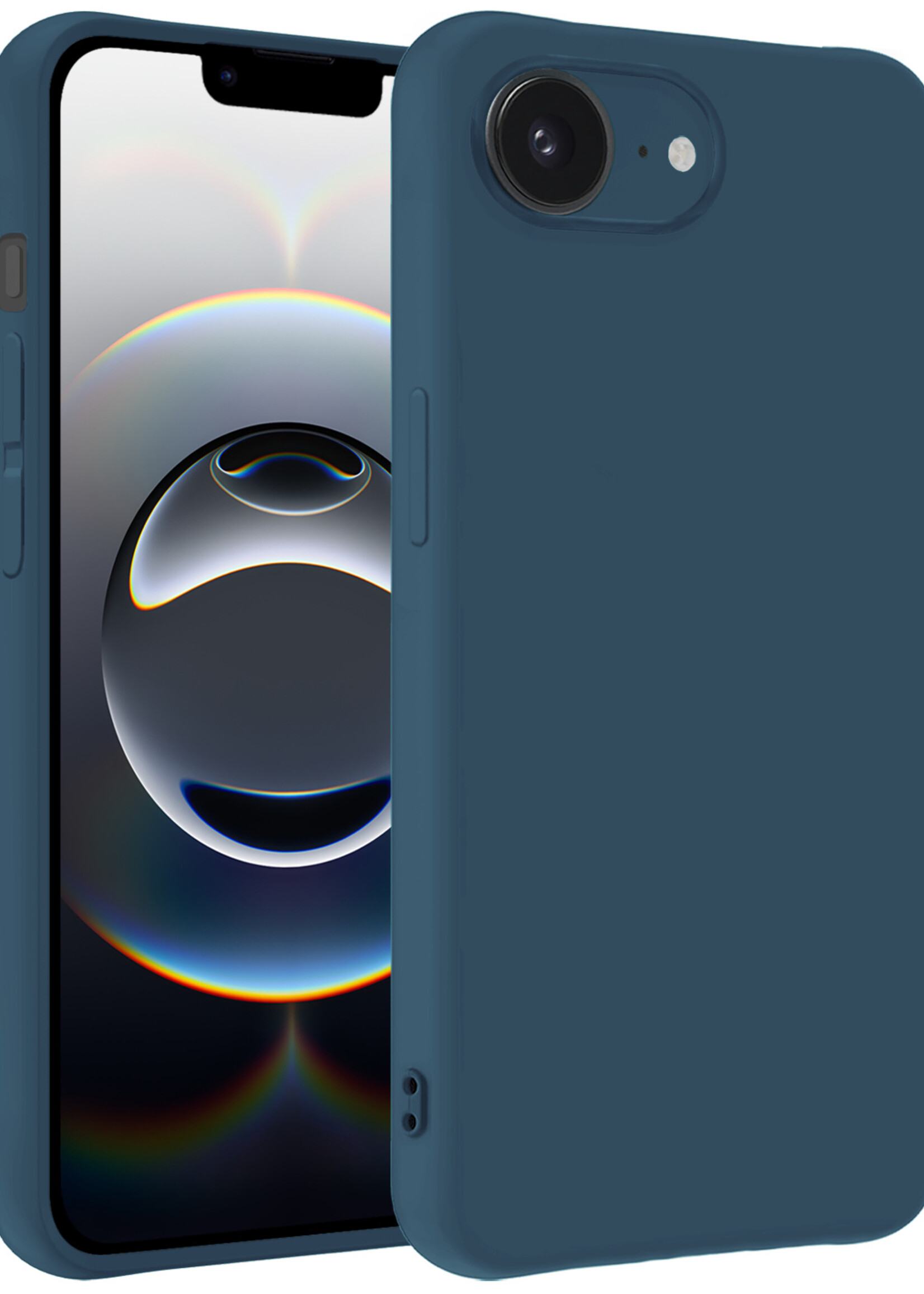 BTH BTH iPhone 16E Hoesje Siliconen - Donkerblauw