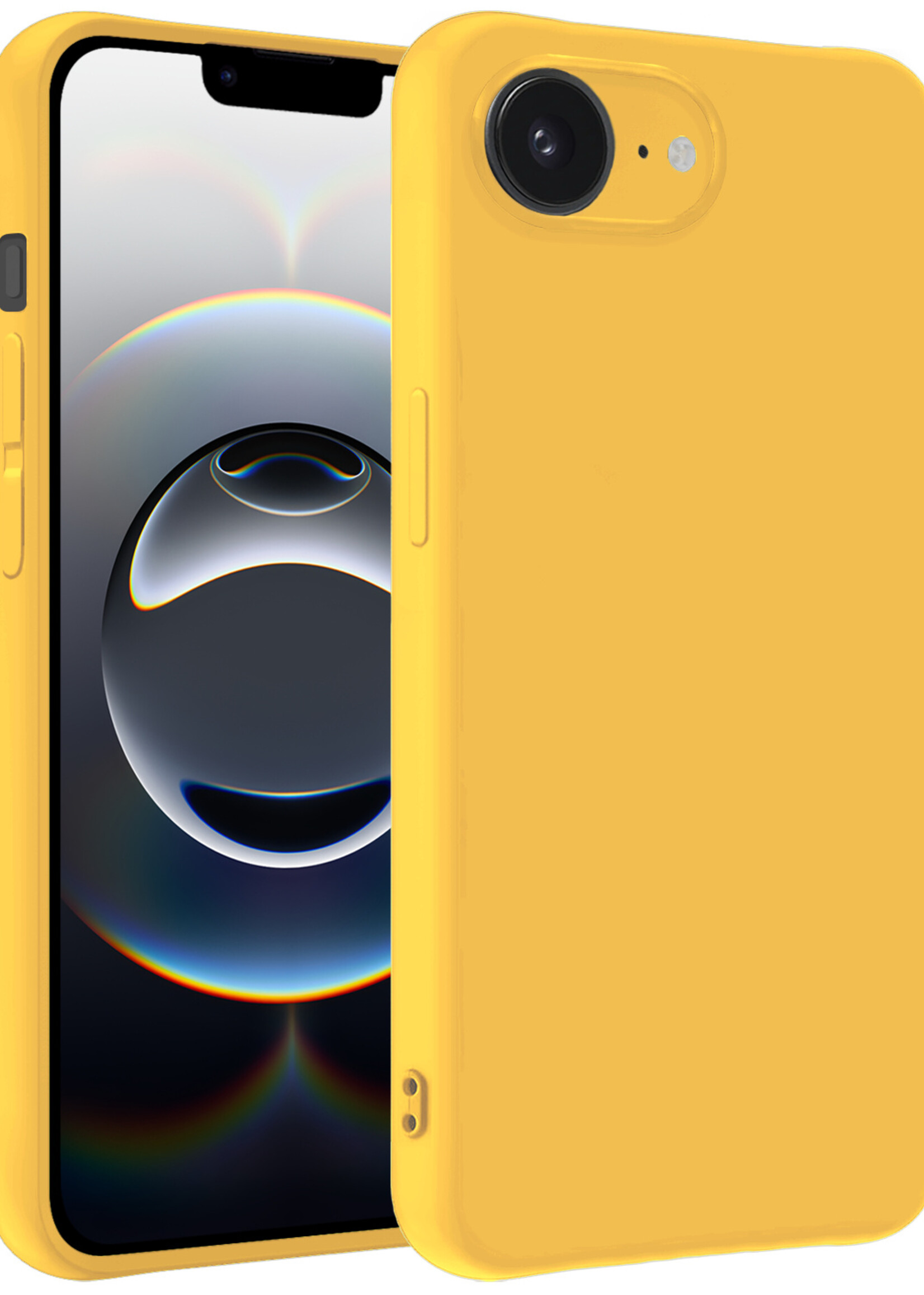 BTH BTH iPhone 16E Hoesje Siliconen - Geel