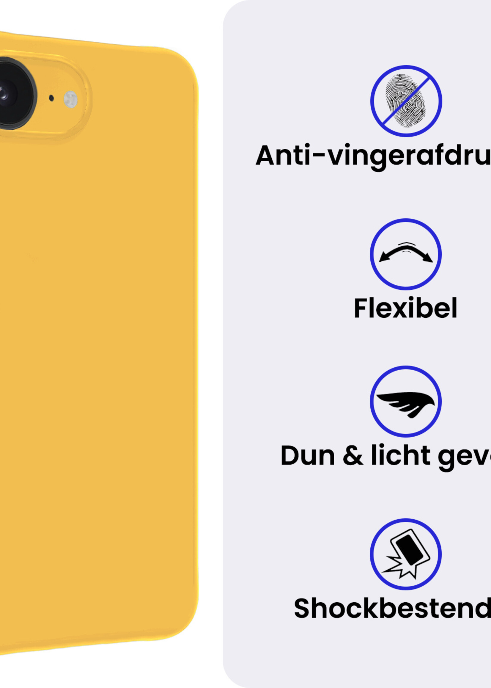 BTH BTH iPhone 16E Hoesje Siliconen - Geel