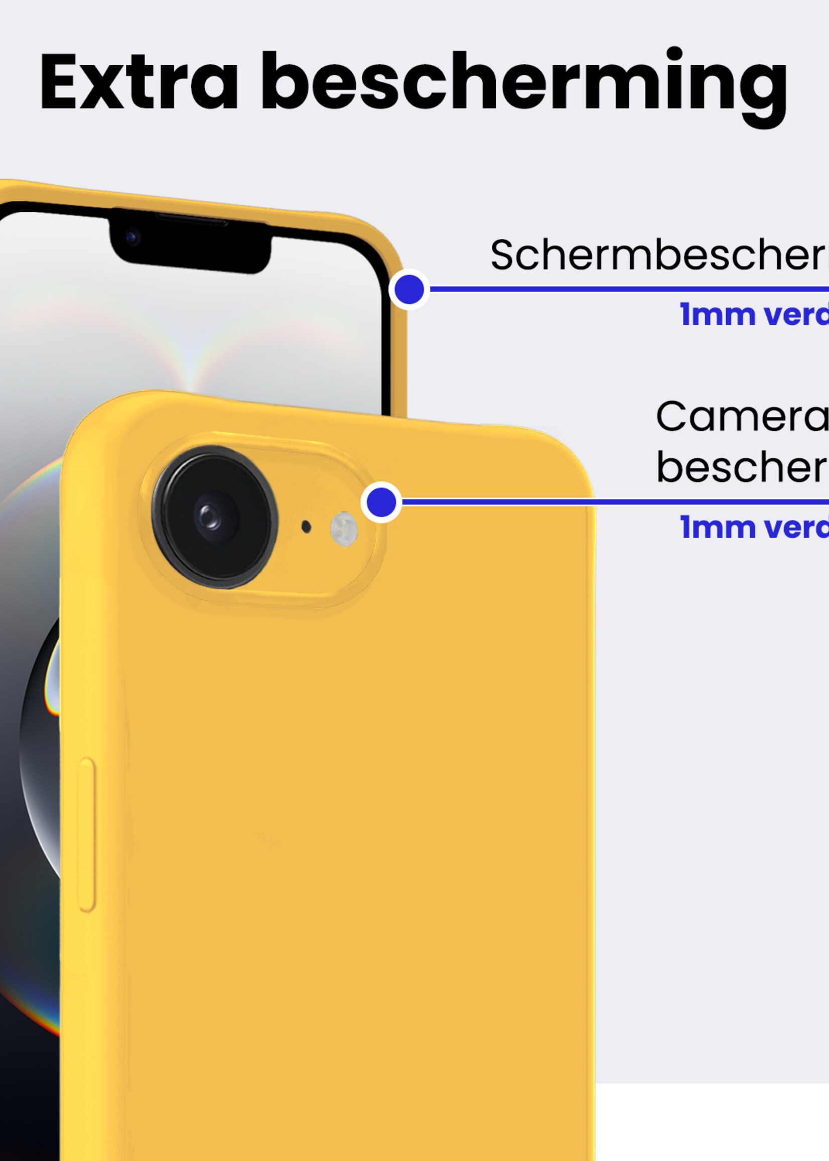 BTH BTH iPhone 16E Hoesje Siliconen - Geel