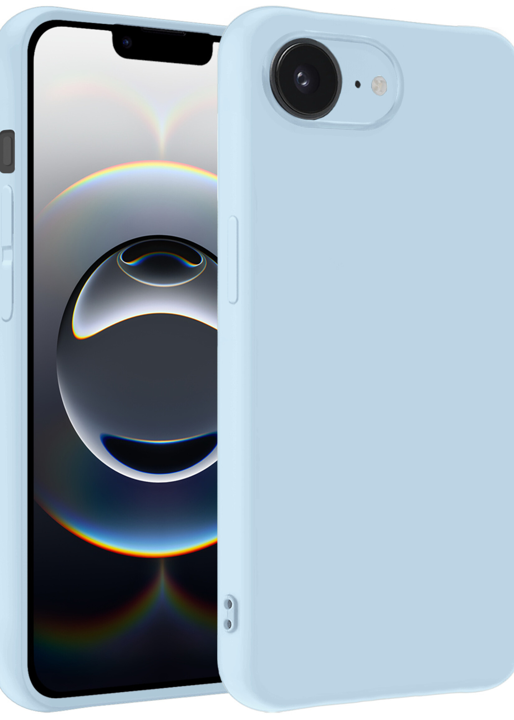 BTH BTH iPhone 16E Hoesje Siliconen - Lichtblauw