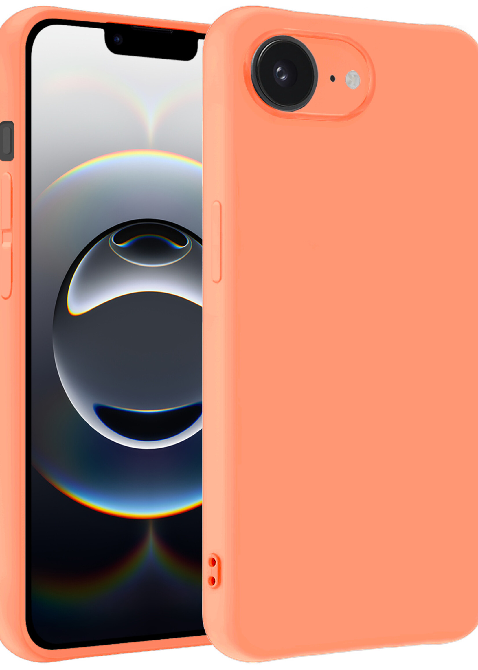 BTH BTH iPhone 16E Hoesje Siliconen - Perzik