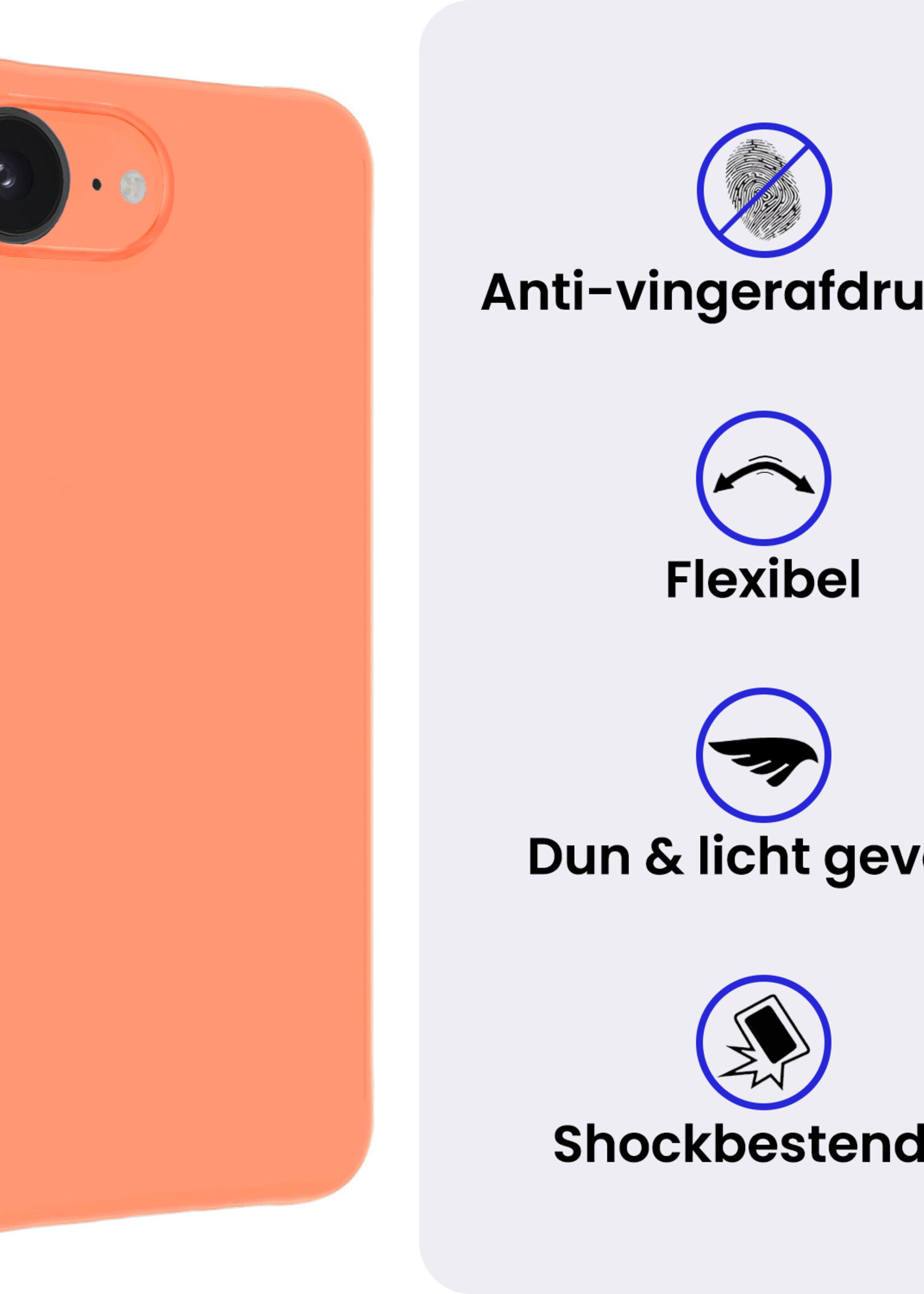 BTH BTH iPhone 16E Hoesje Siliconen - Perzik