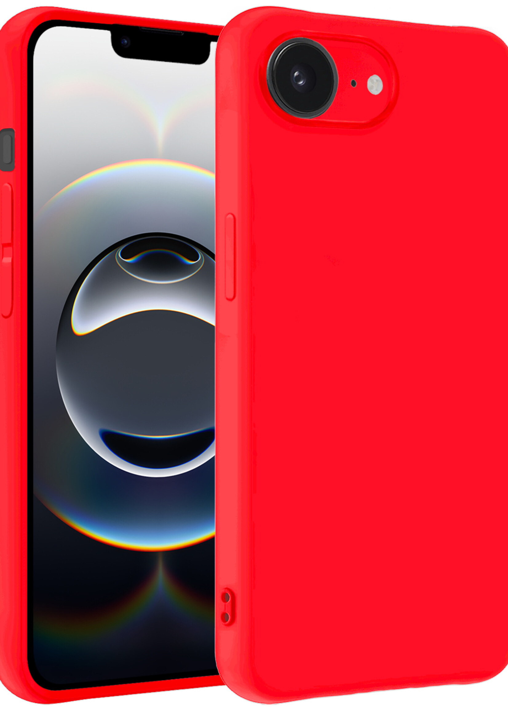 BTH BTH iPhone 16E Hoesje Siliconen - Rood