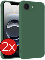 BTH BTH iPhone 16E Hoesje Siliconen - Donkergroen - 2 PACK