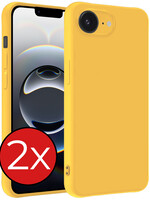 BTH BTH iPhone 16E Hoesje Siliconen - Geel - 2 PACK