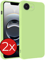 BTH BTH iPhone 16E Hoesje Siliconen - Groen - 2 PACK