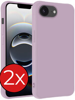 BTH BTH iPhone 16E Hoesje Siliconen - Lila - 2 PACK