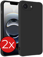 BTH BTH iPhone 16E Hoesje Siliconen - Zwart - 2 PACK