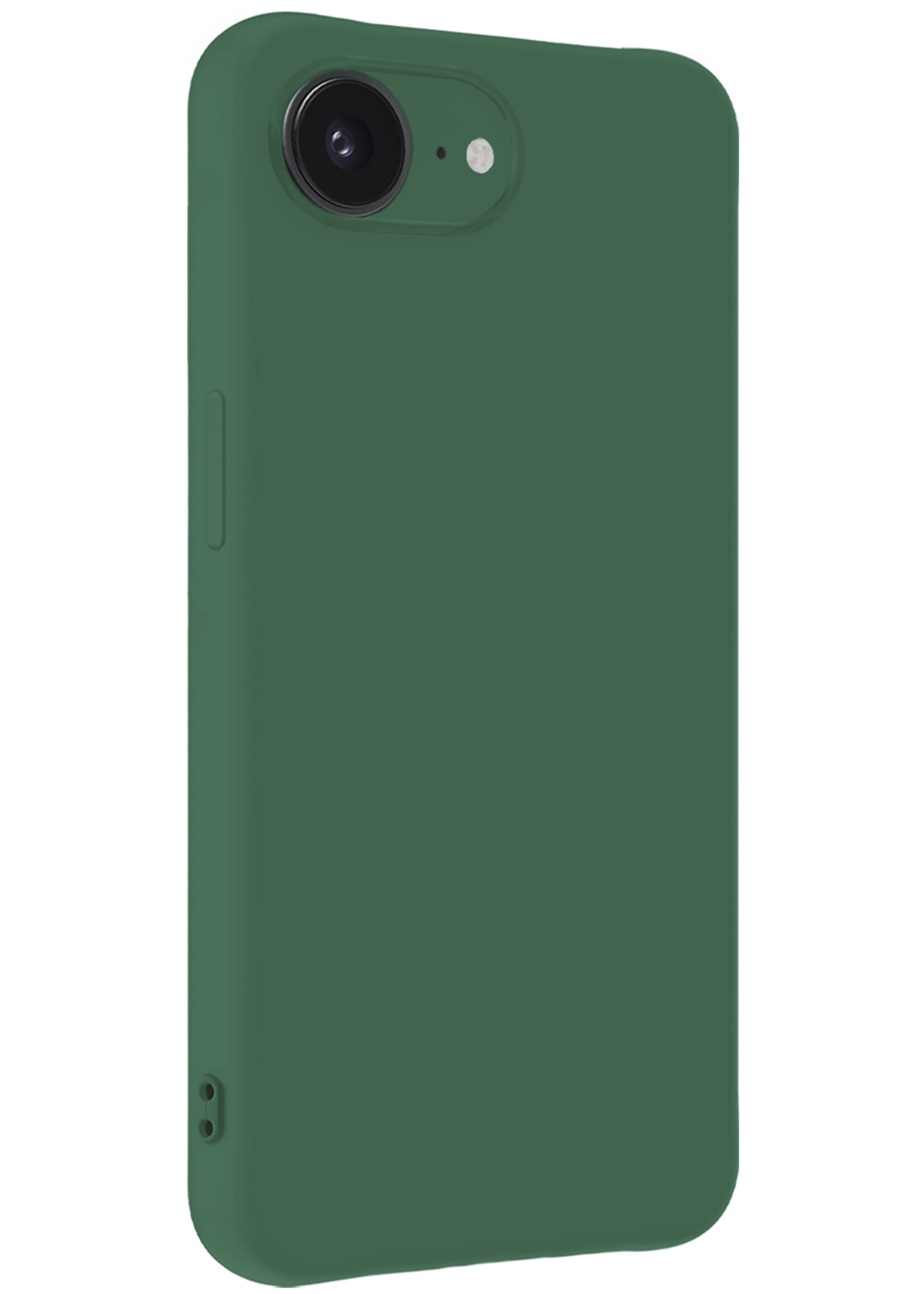 BTH BTH iPhone 16E Hoesje Siliconen Met Screenprotector Met Dichte Notch - Donkergroen
