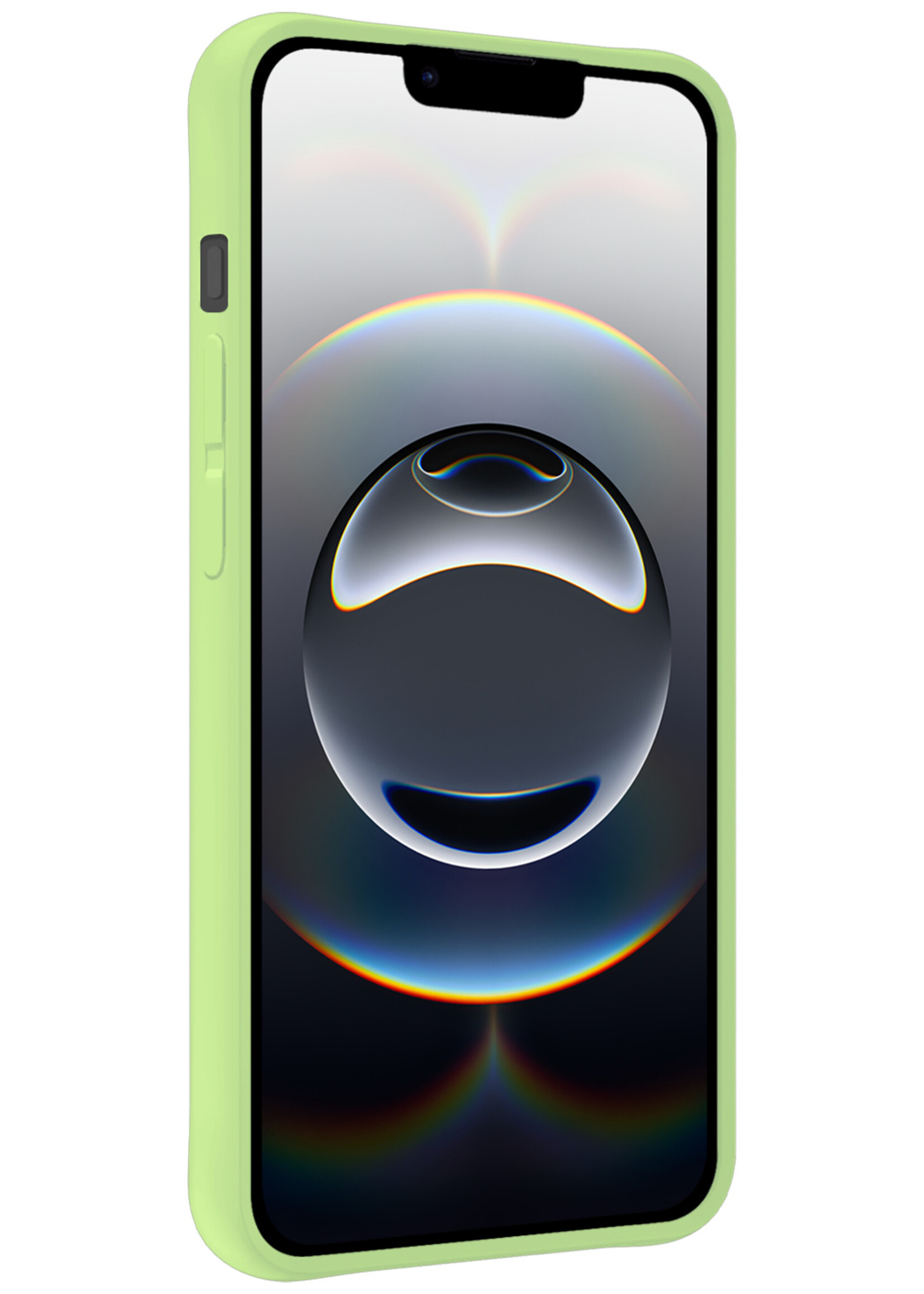BTH BTH iPhone 16E Hoesje Siliconen Met Screenprotector Met Dichte Notch - Groen