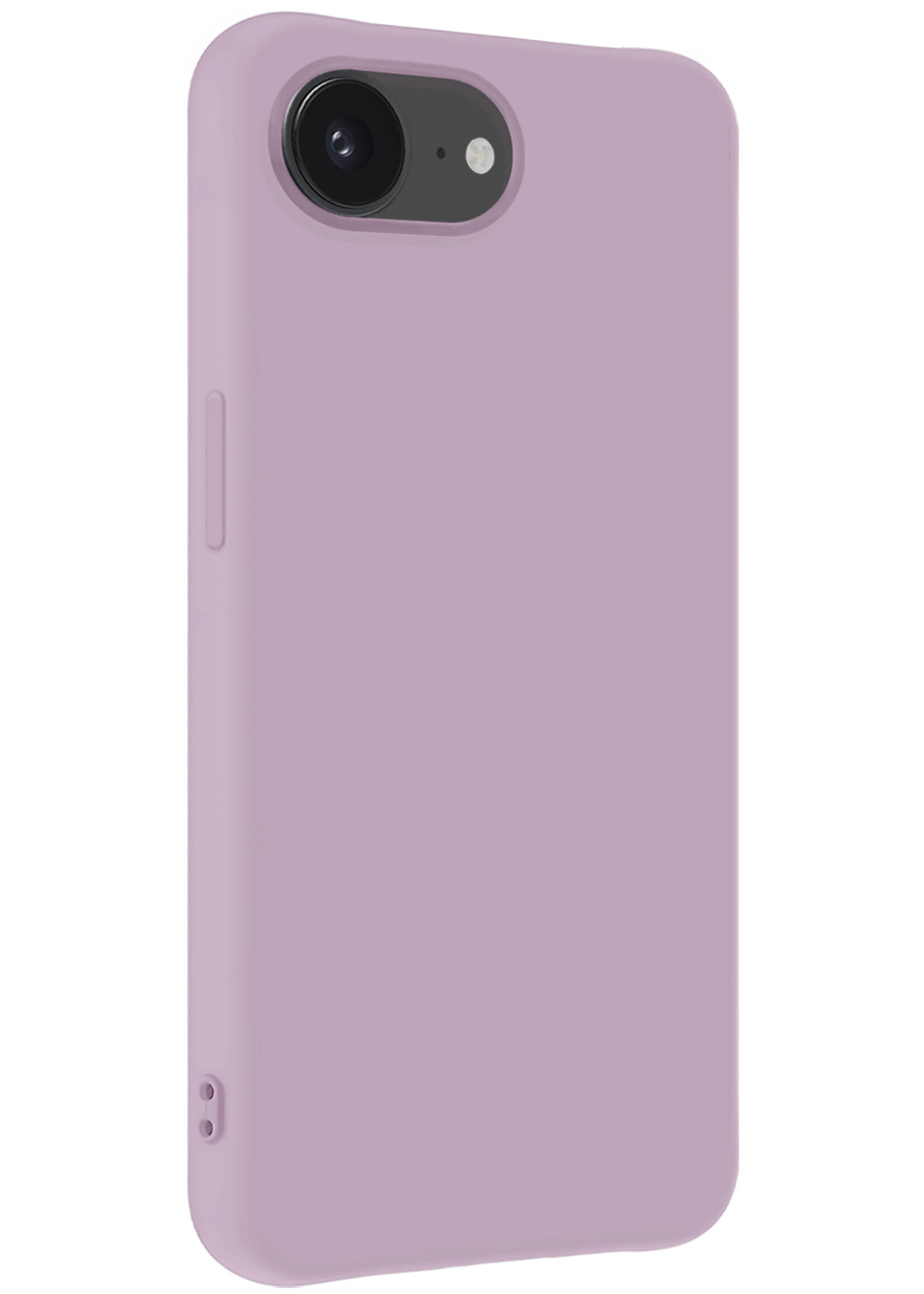 BTH BTH iPhone 16E Hoesje Siliconen Met Screenprotector Met Dichte Notch - Lila