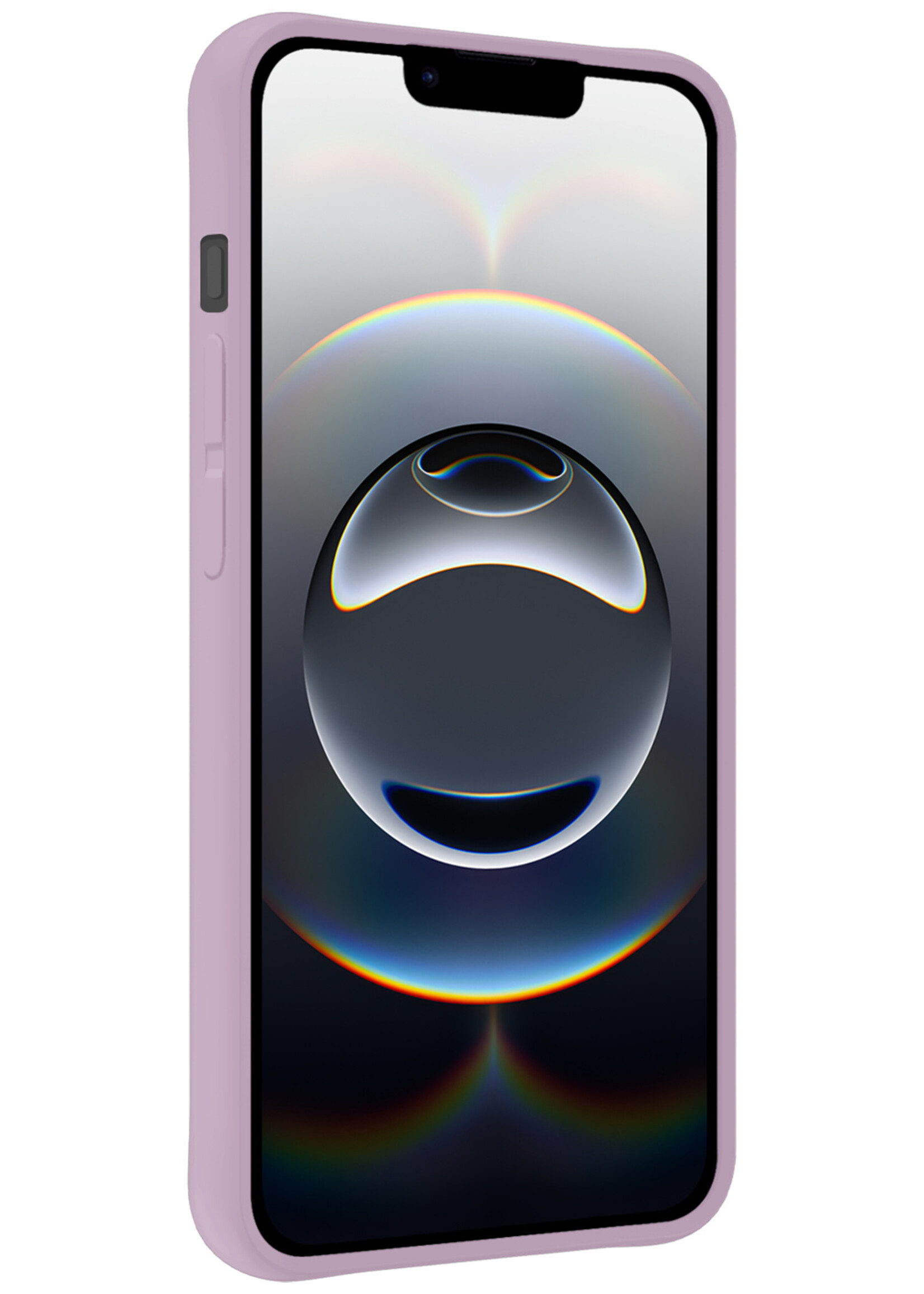 BTH BTH iPhone 16E Hoesje Siliconen Met Screenprotector Met Dichte Notch - Lila