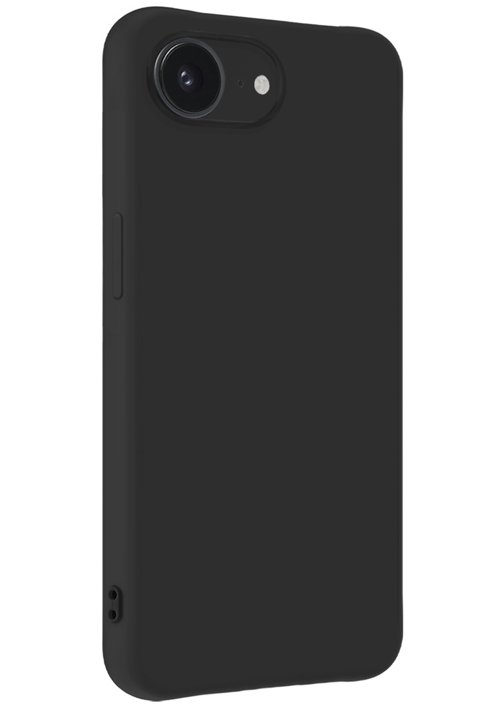 BTH BTH iPhone 16E Hoesje Siliconen Met 2x Screenprotector Met Dichte Notch - Zwart