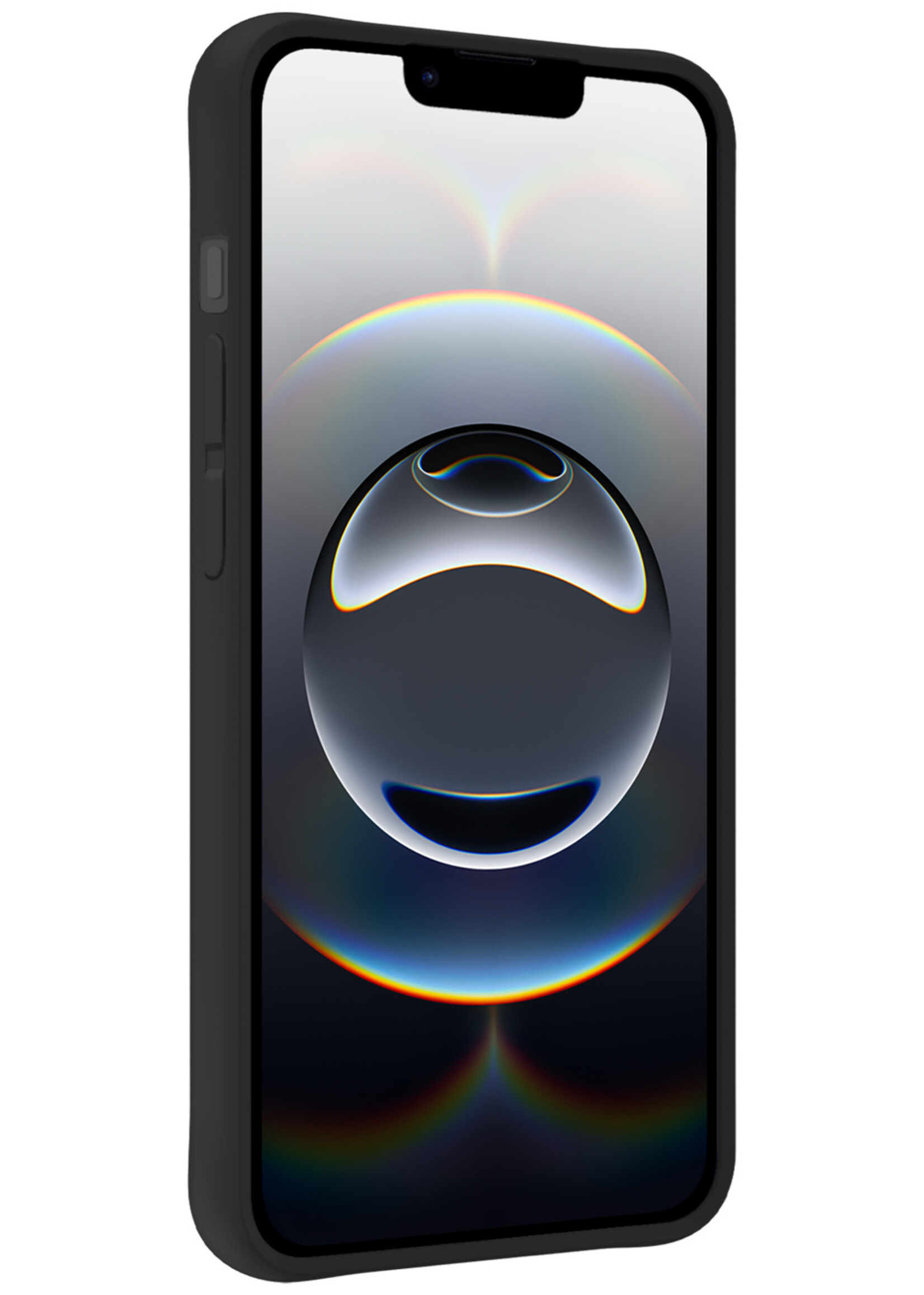 BTH BTH iPhone 16E Hoesje Siliconen Met 2x Screenprotector Met Dichte Notch - Zwart