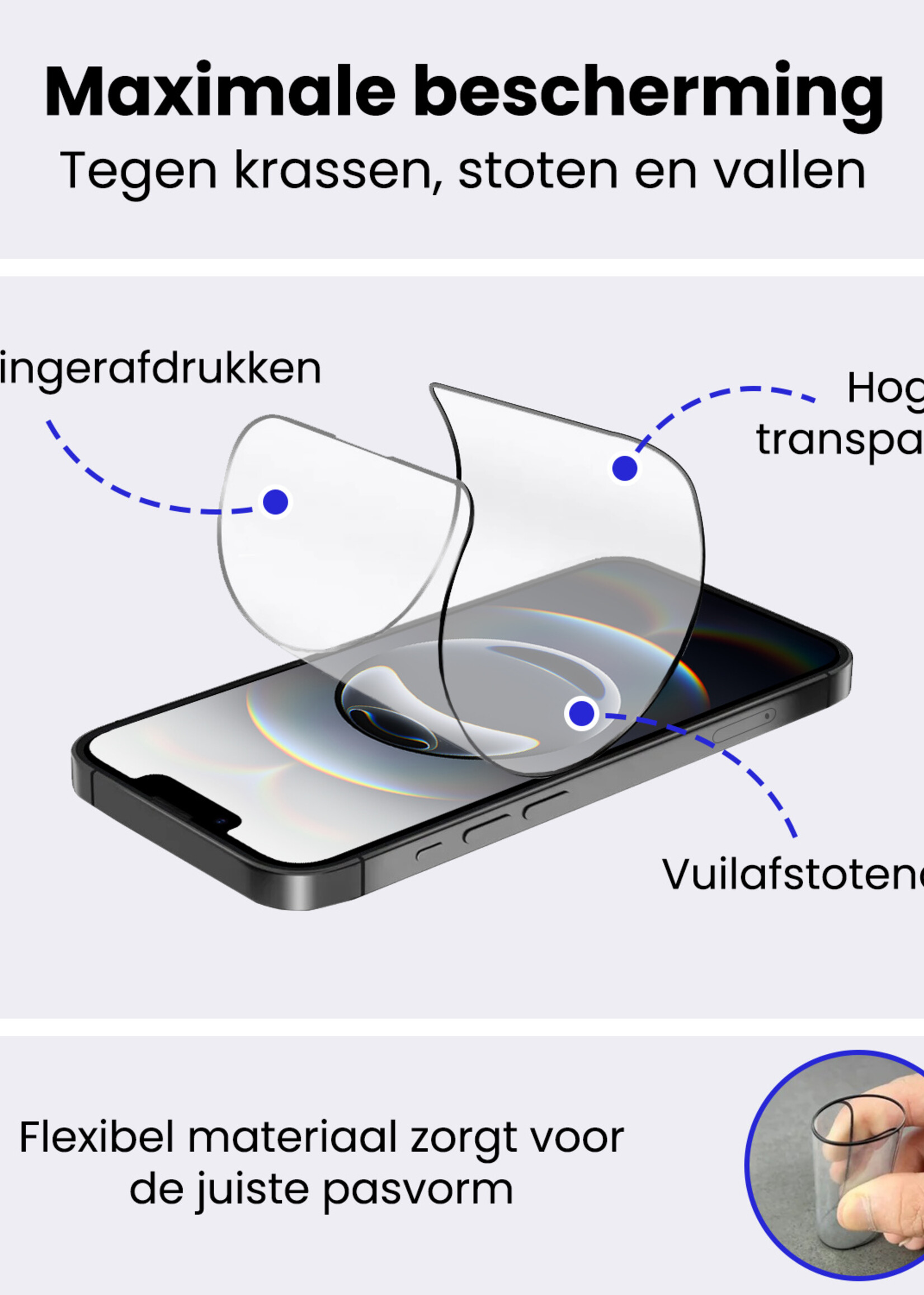 BTH BTH iPhone 16E Hybrid Screenprotector - 3 PACK