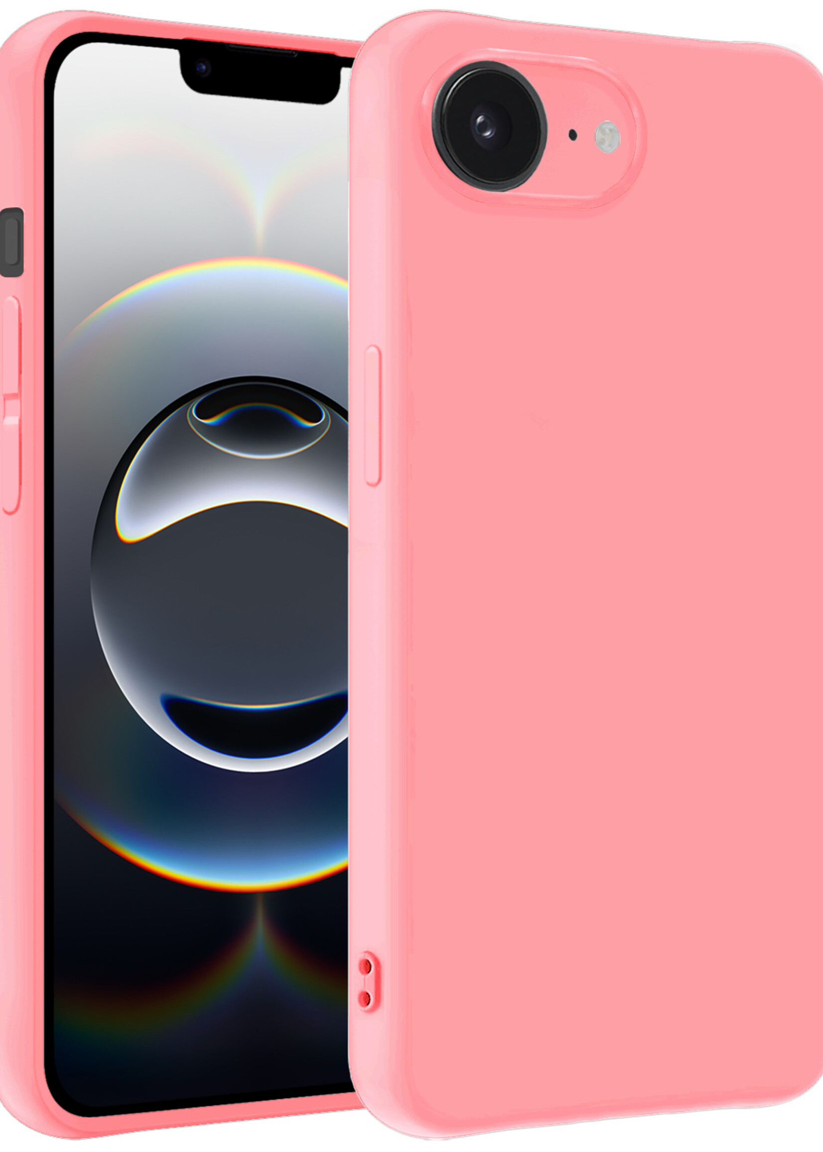 BTH BTH iPhone 16E Hoesje Siliconen - Lichtroze