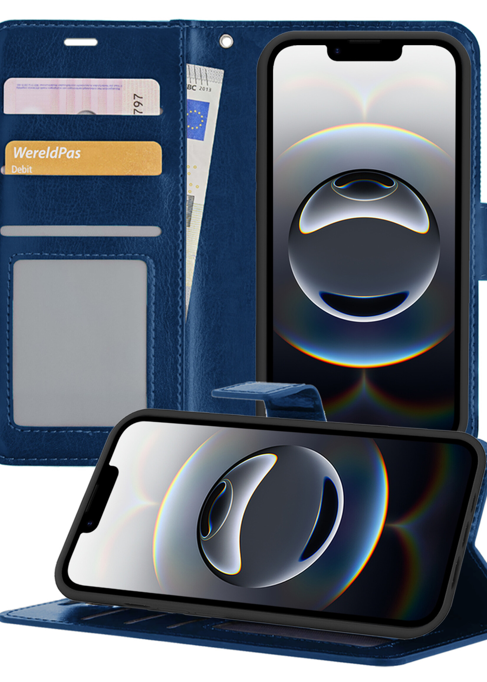 BTH BTH iPhone 16E Hoesje Bookcase - Donkerblauw