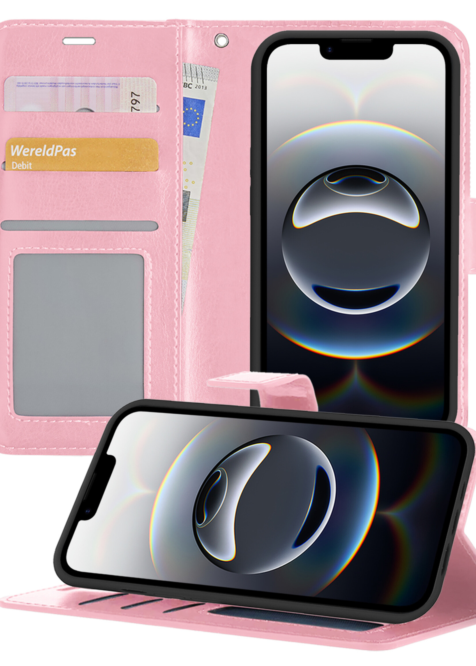 BTH BTH iPhone 16E Hoesje Bookcase - Lichtroze