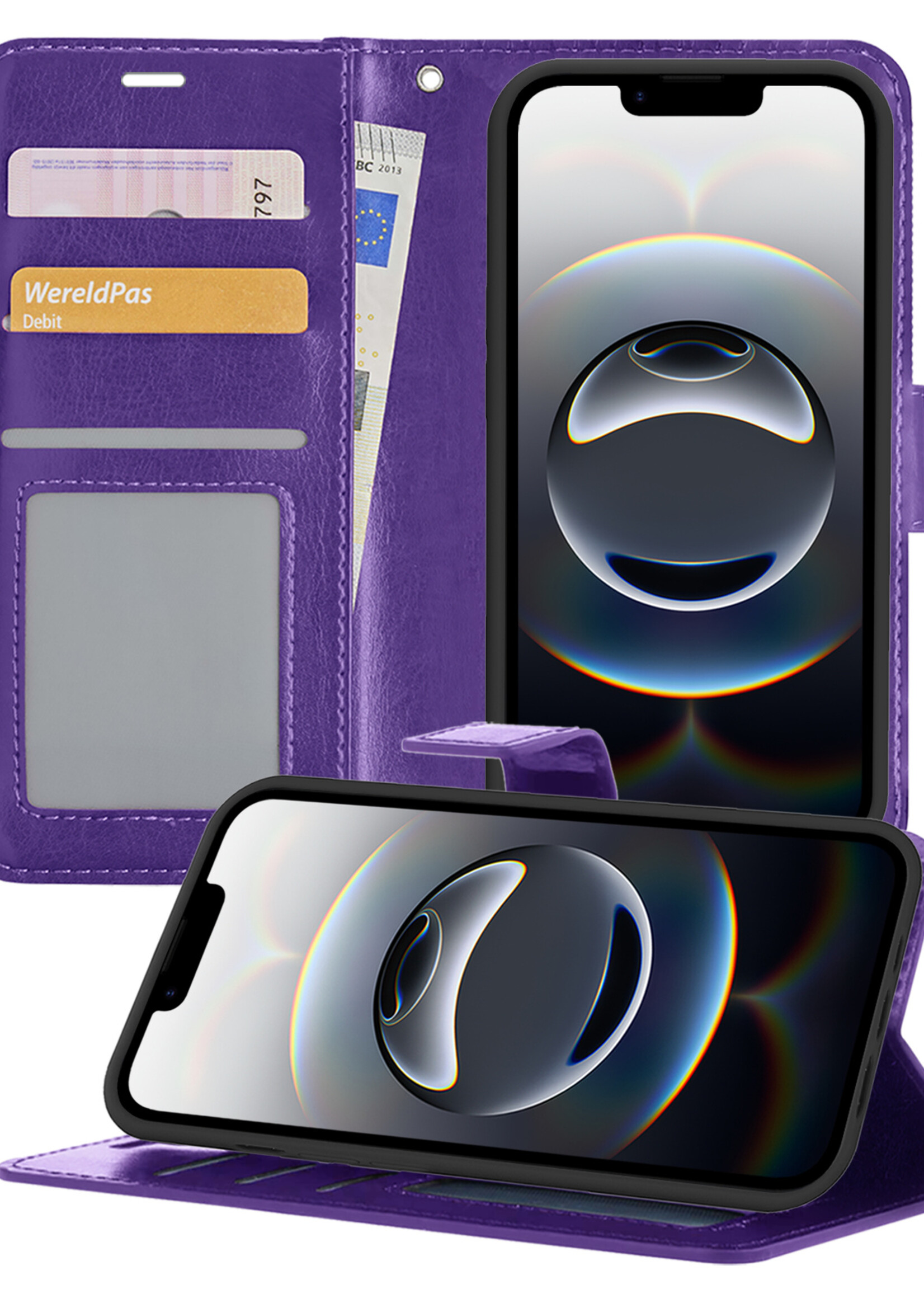 BTH BTH iPhone 16E Hoesje Bookcase - Paars