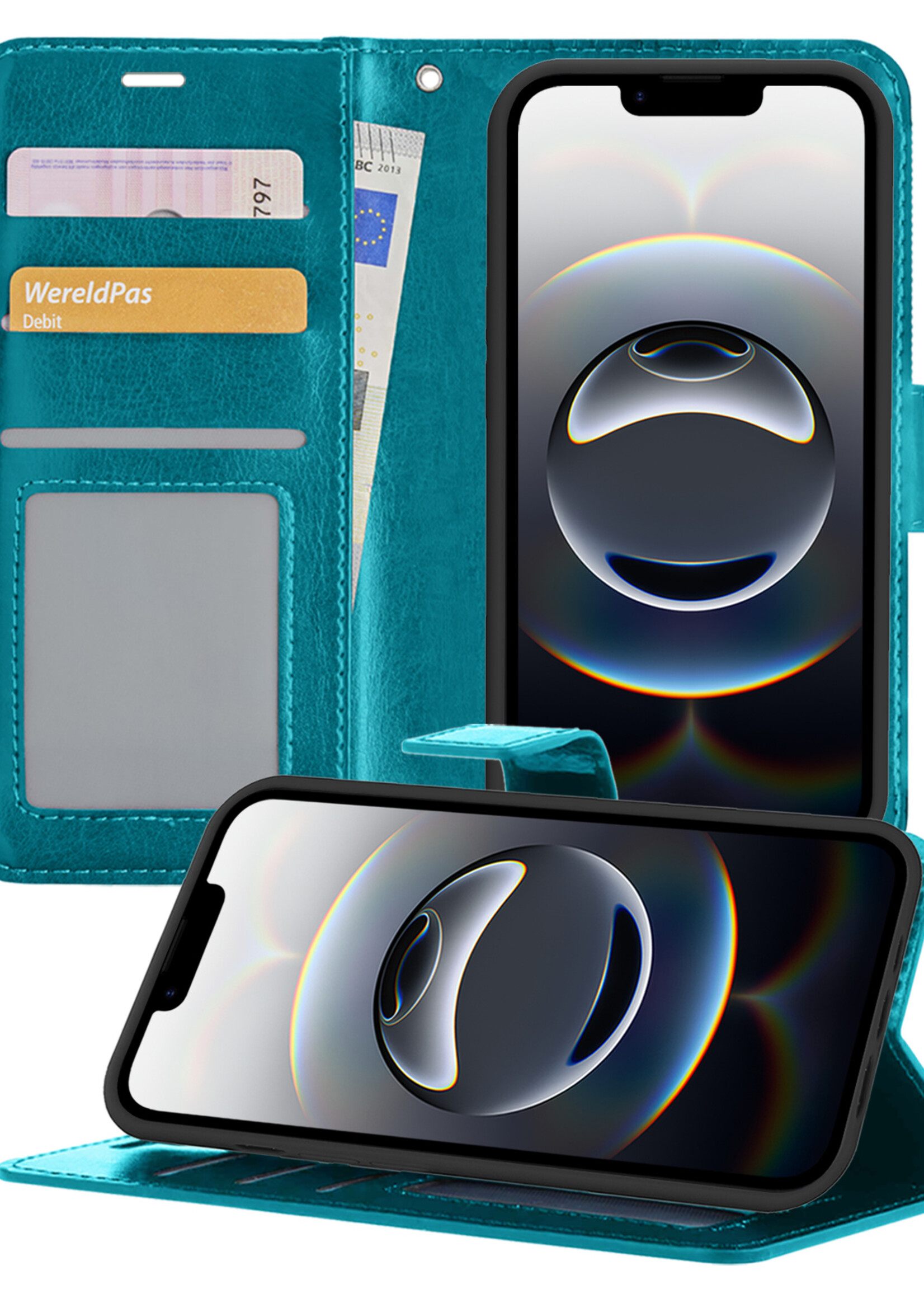BTH BTH iPhone 16E Hoesje Bookcase - Turquoise