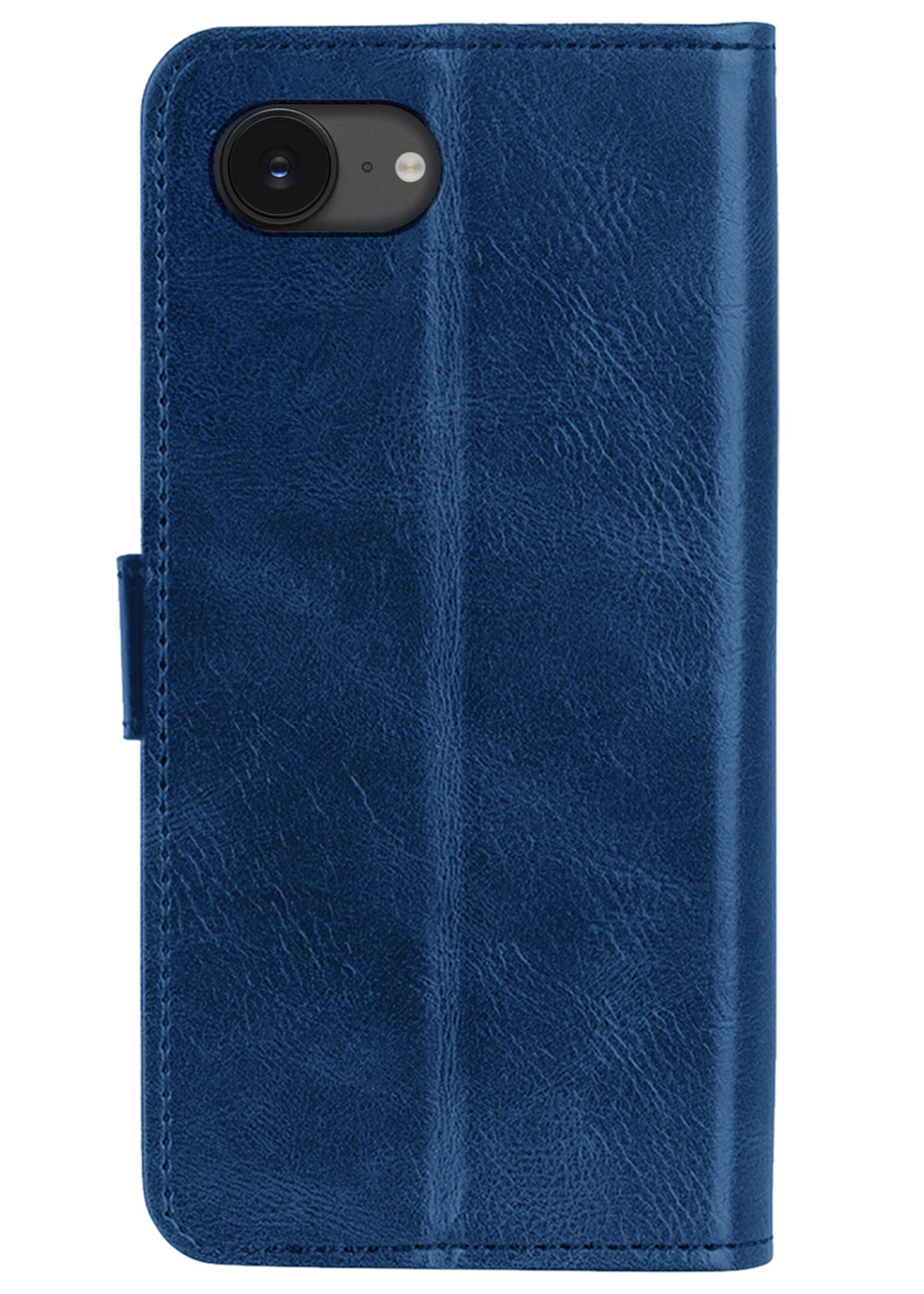 BTH BTH iPhone 16E Hoesje Bookcase Met Screenprotector - Donkerblauw