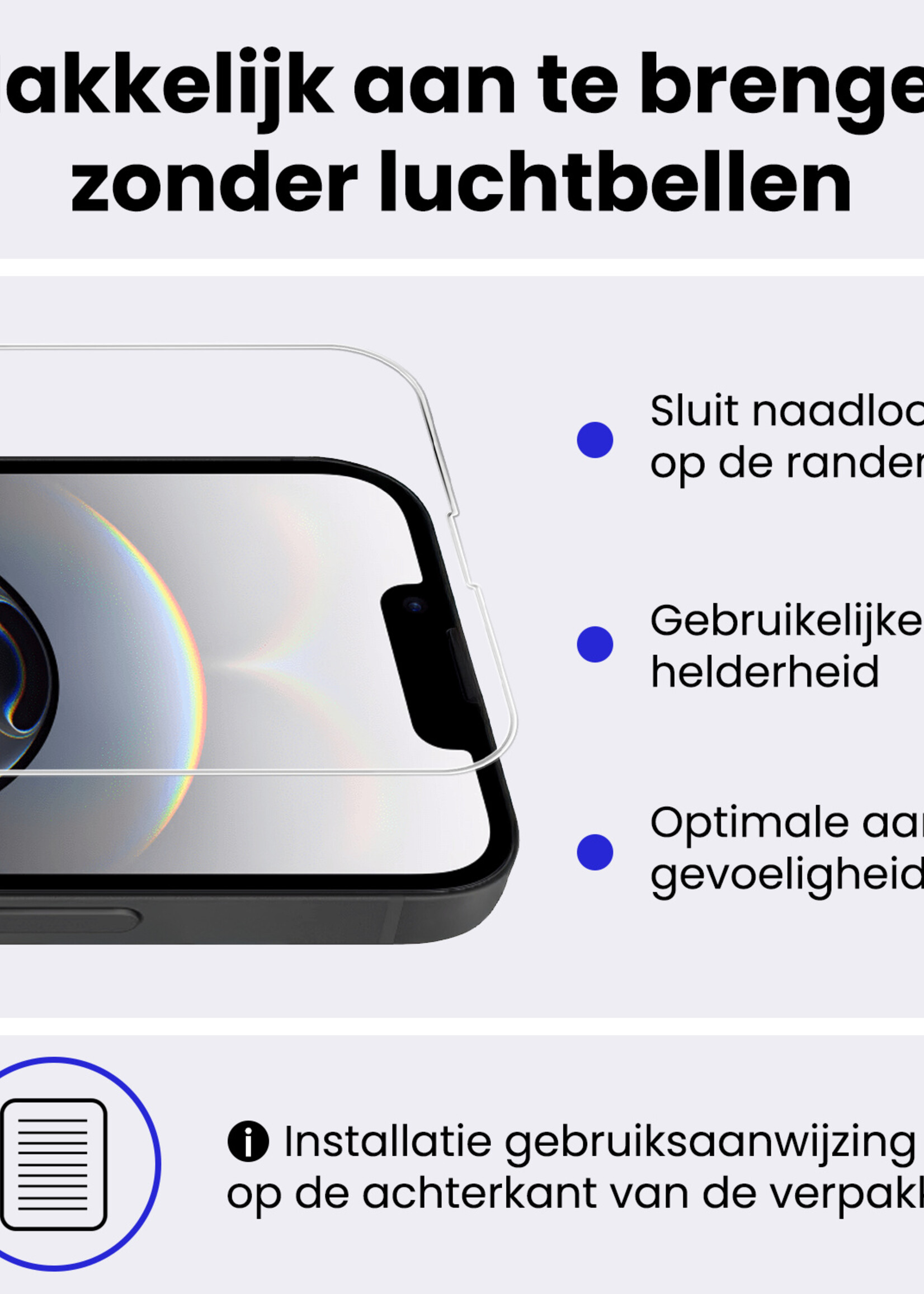 BTH BTH iPhone 16E Hoesje Bookcase Met Screenprotector - Paars