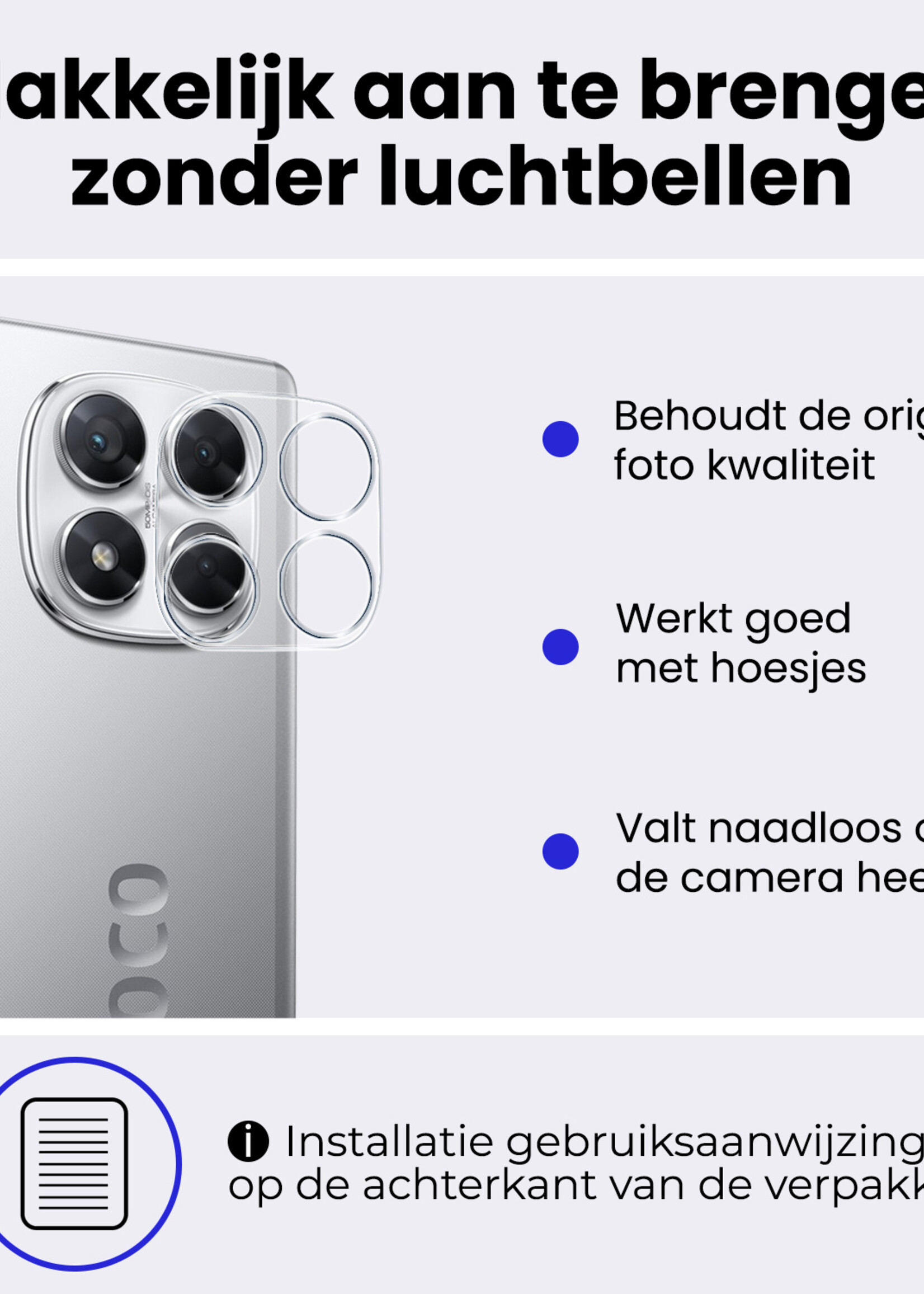 BTH BTH Xiaomi Poco X7 Camera Screenprotector - 3 PACK
