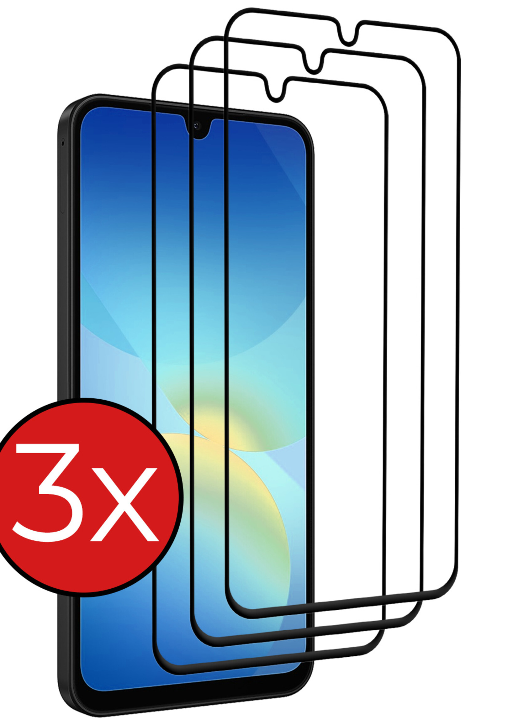 BTH BTH Samsung Galaxy A26 Screenprotector Glas Full Cover - 3 PACK