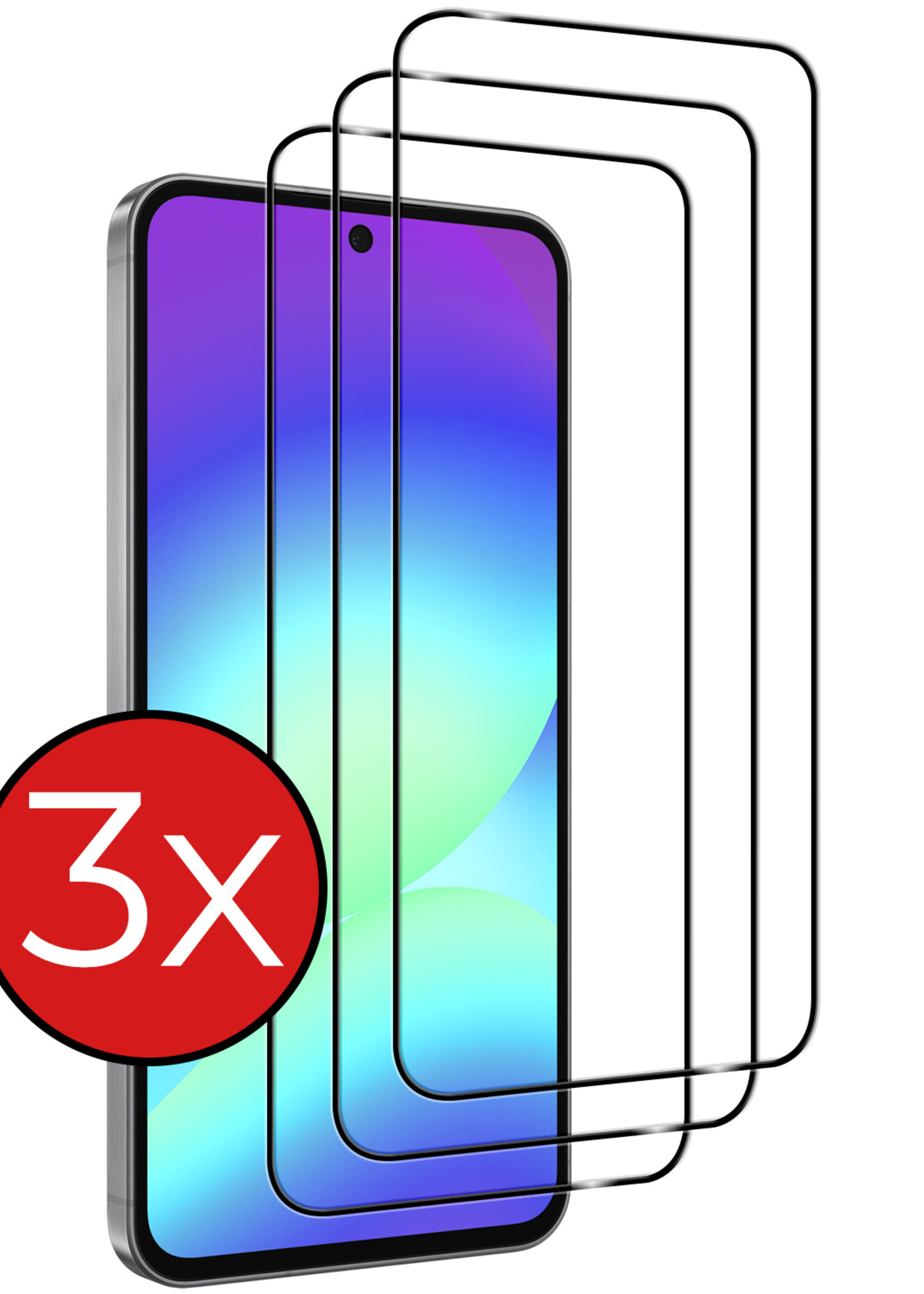 BTH BTH Samsung Galaxy A56 Screenprotector Glas Full Cover - 3 PACK