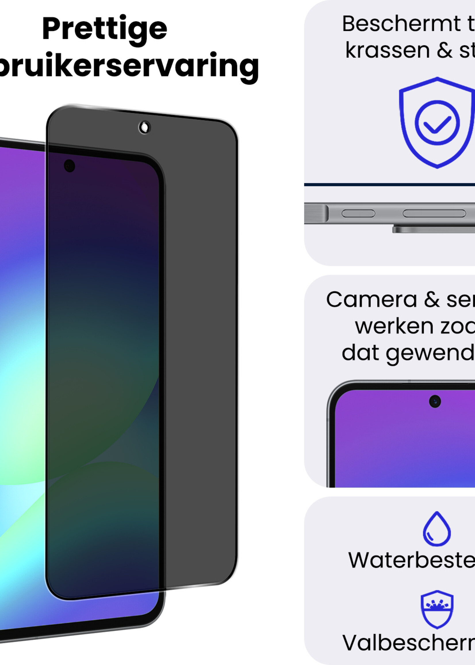 BTH BTH Samsung Galaxy A56 Screenprotector Glas Privacy - 3 PACK