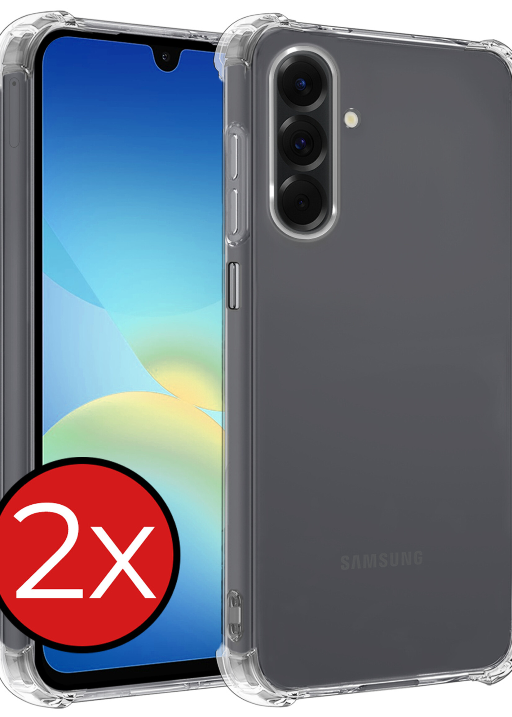 BTH BTH Samsung Galaxy A26 Hoesje Shockproof - Transparant - 2 PACK