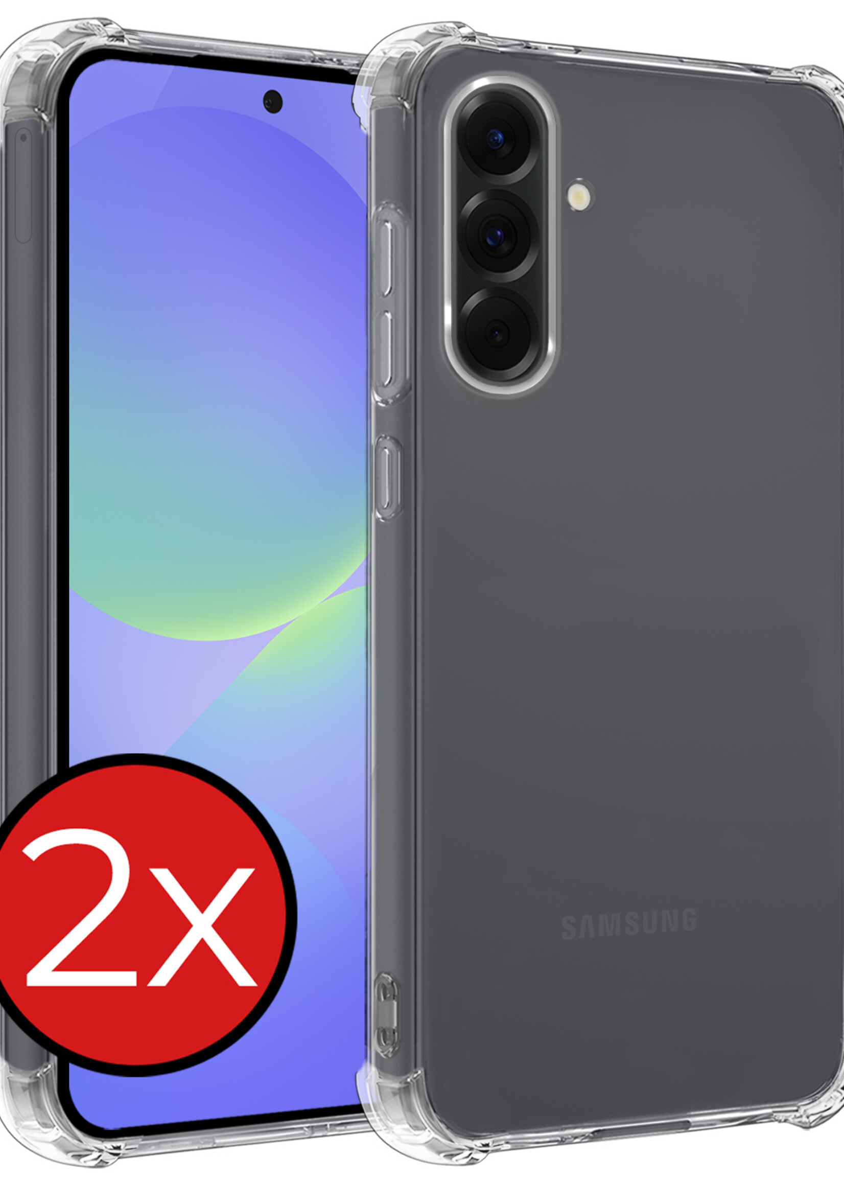 BTH BTH Samsung Galaxy A36 Hoesje Shockproof - Transparant - 2 PACK