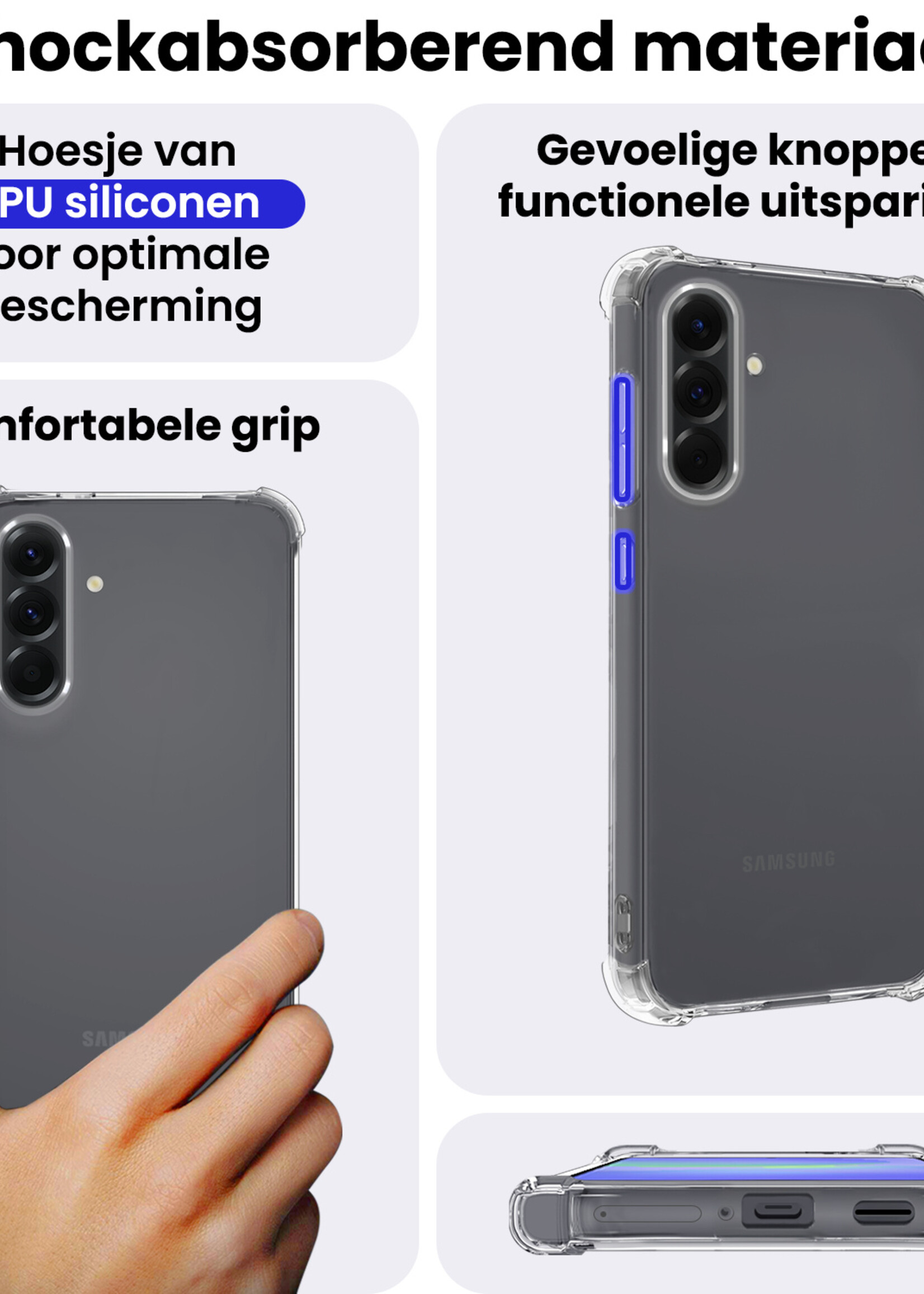 BTH BTH Samsung Galaxy A36 Hoesje Shockproof Met 2x Screenprotector