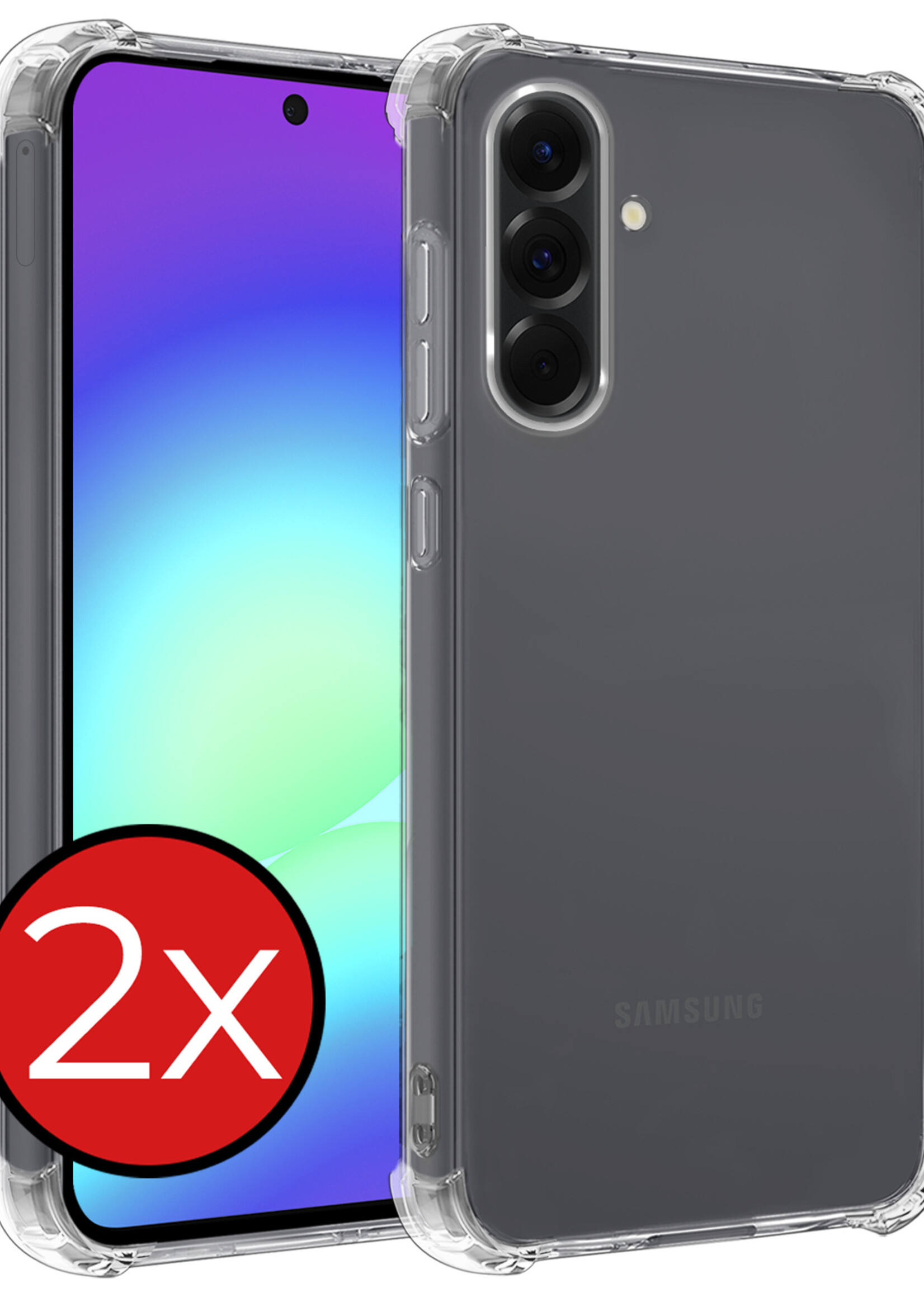 BTH BTH Samsung Galaxy A56 Hoesje Shockproof - Transparant - 2 PACK