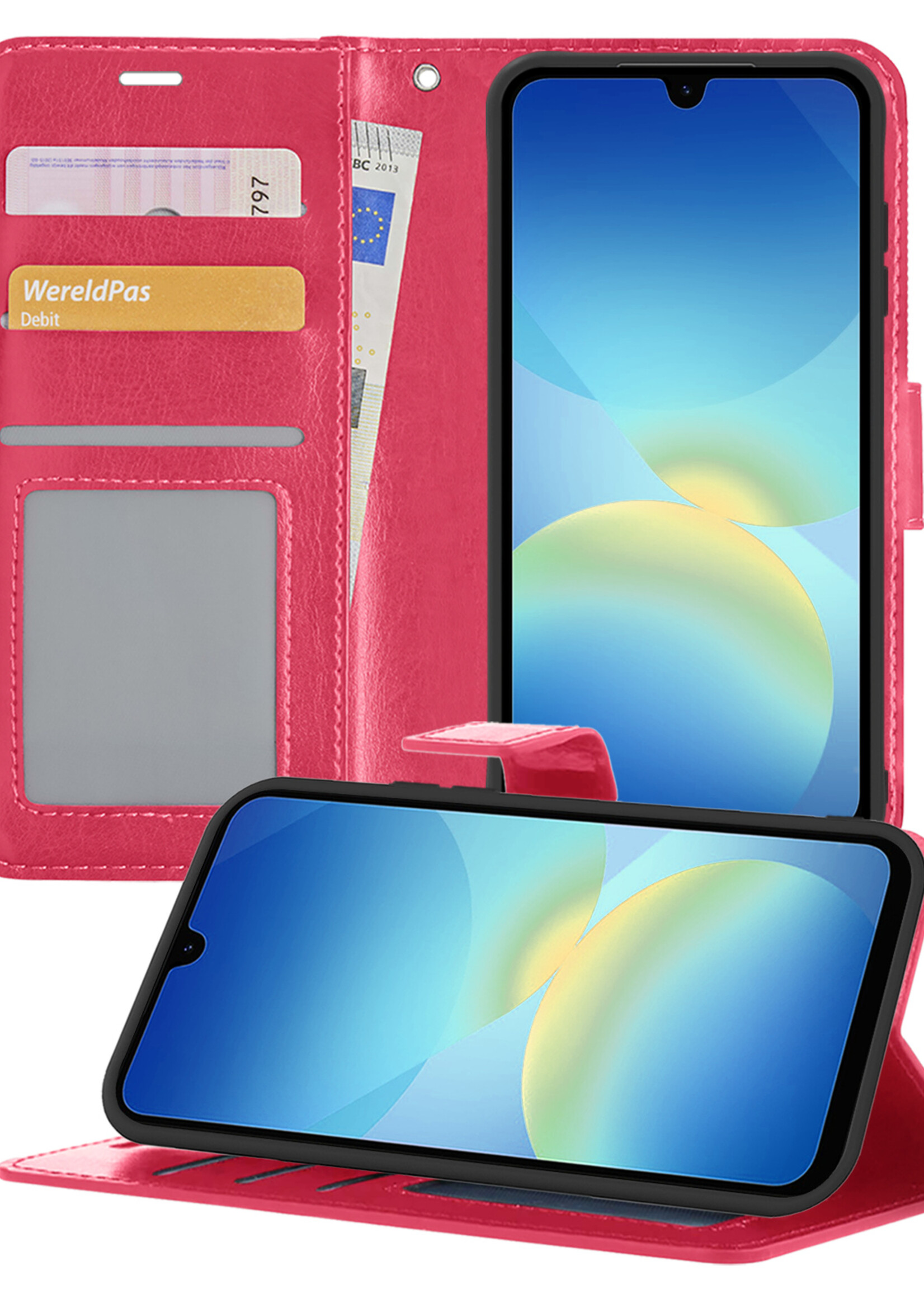 BTH BTH Samsung Galaxy A26 Hoesje Bookcase - Donkerroze