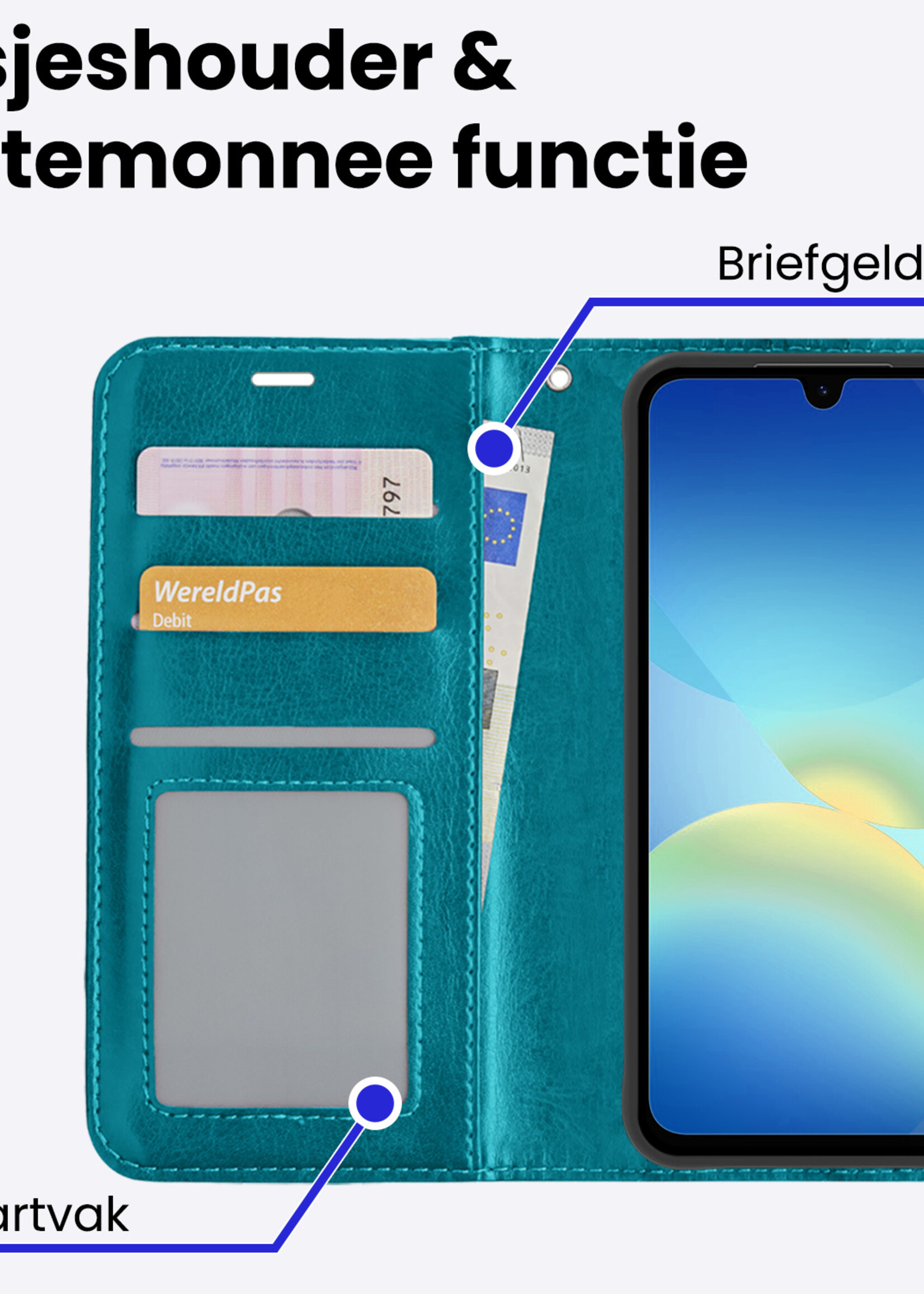 BTH BTH Samsung Galaxy A26 Hoesje Bookcase - Turquoise