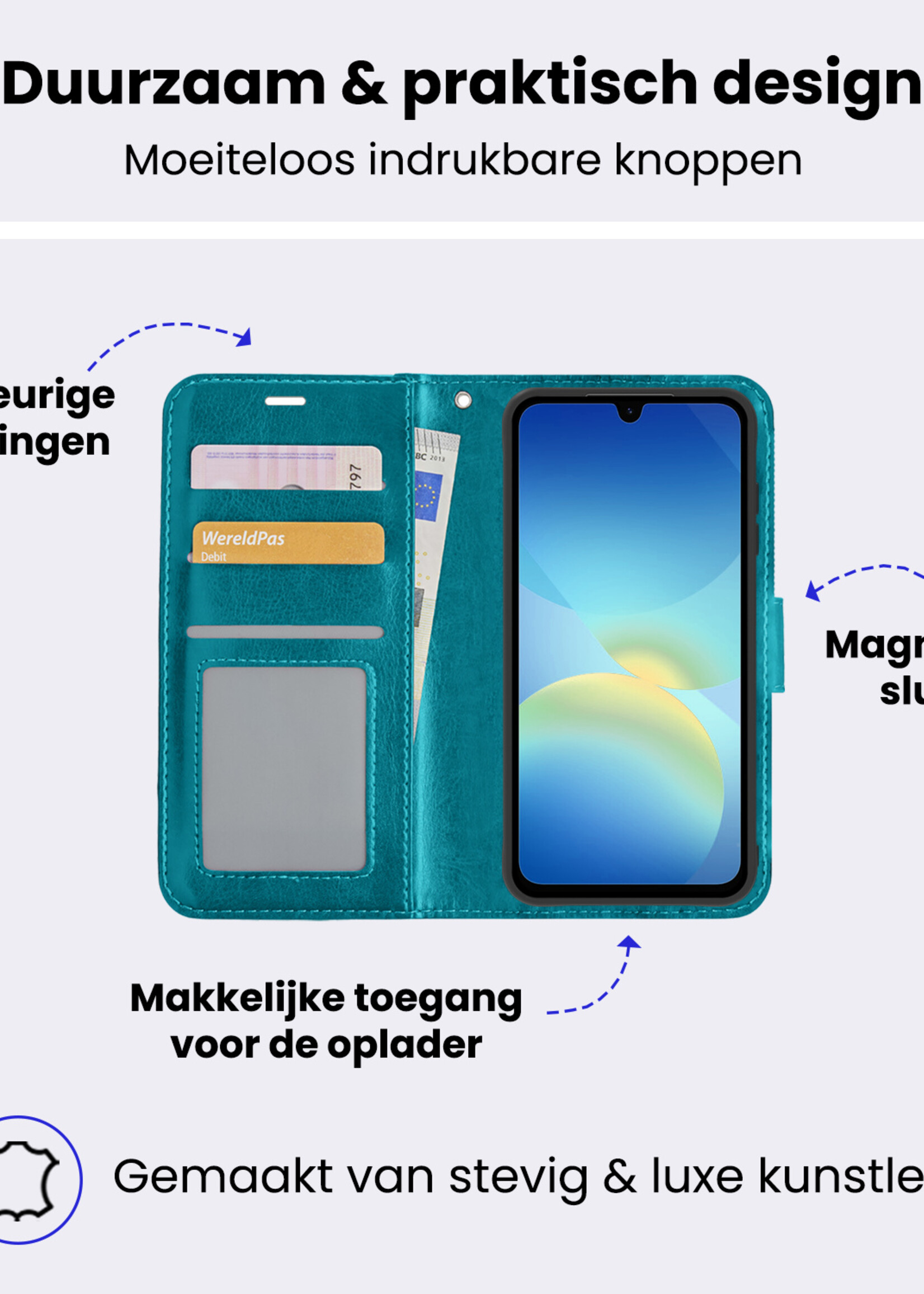BTH BTH Samsung Galaxy A26 Hoesje Bookcase - Turquoise