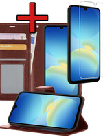 BTH BTH Samsung Galaxy A26 Hoesje Bookcase Met Screenprotector - Bruin