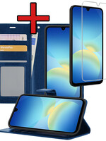 BTH BTH Samsung Galaxy A26 Hoesje Bookcase Met Screenprotector - Donkerblauw